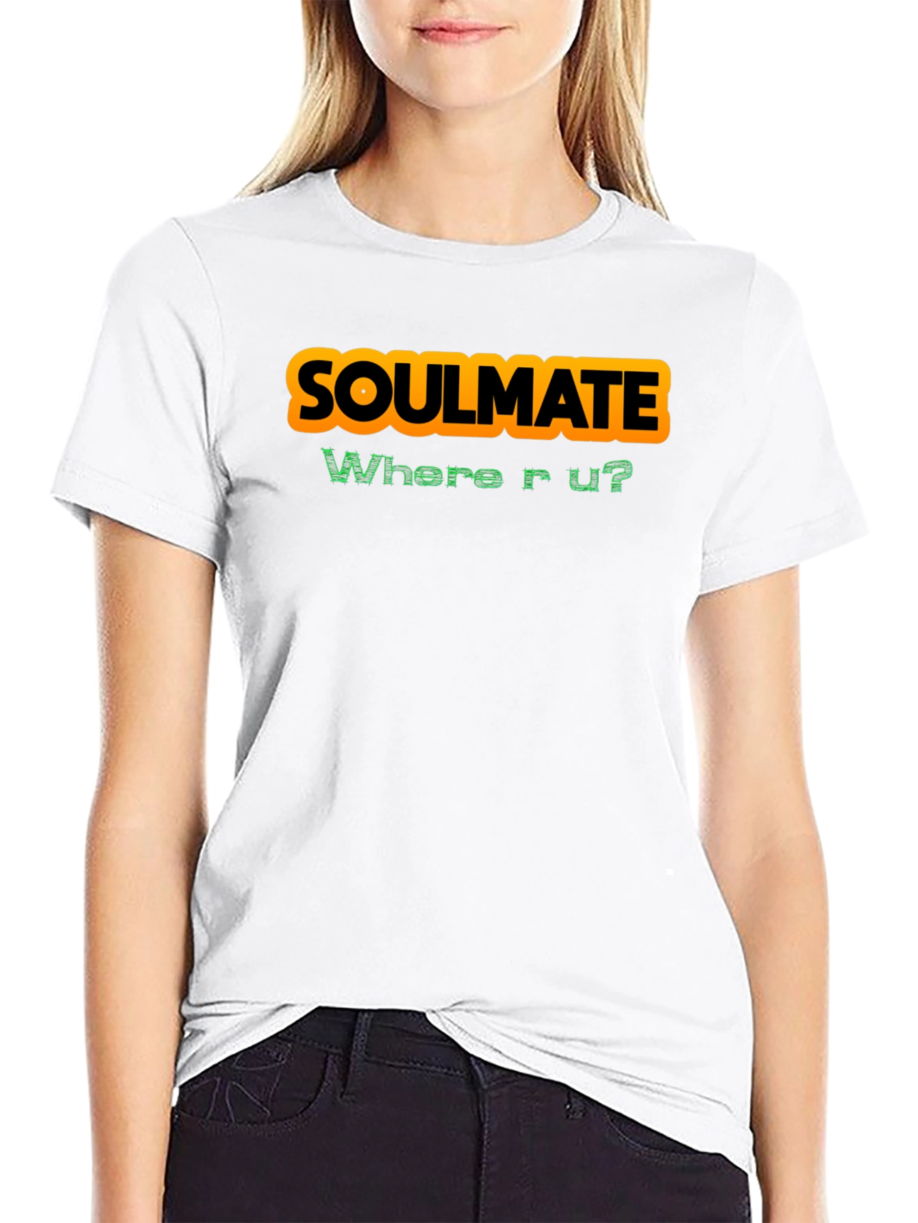 Black Soulmate Where R U? Graphic T-Shirt - Black view 9