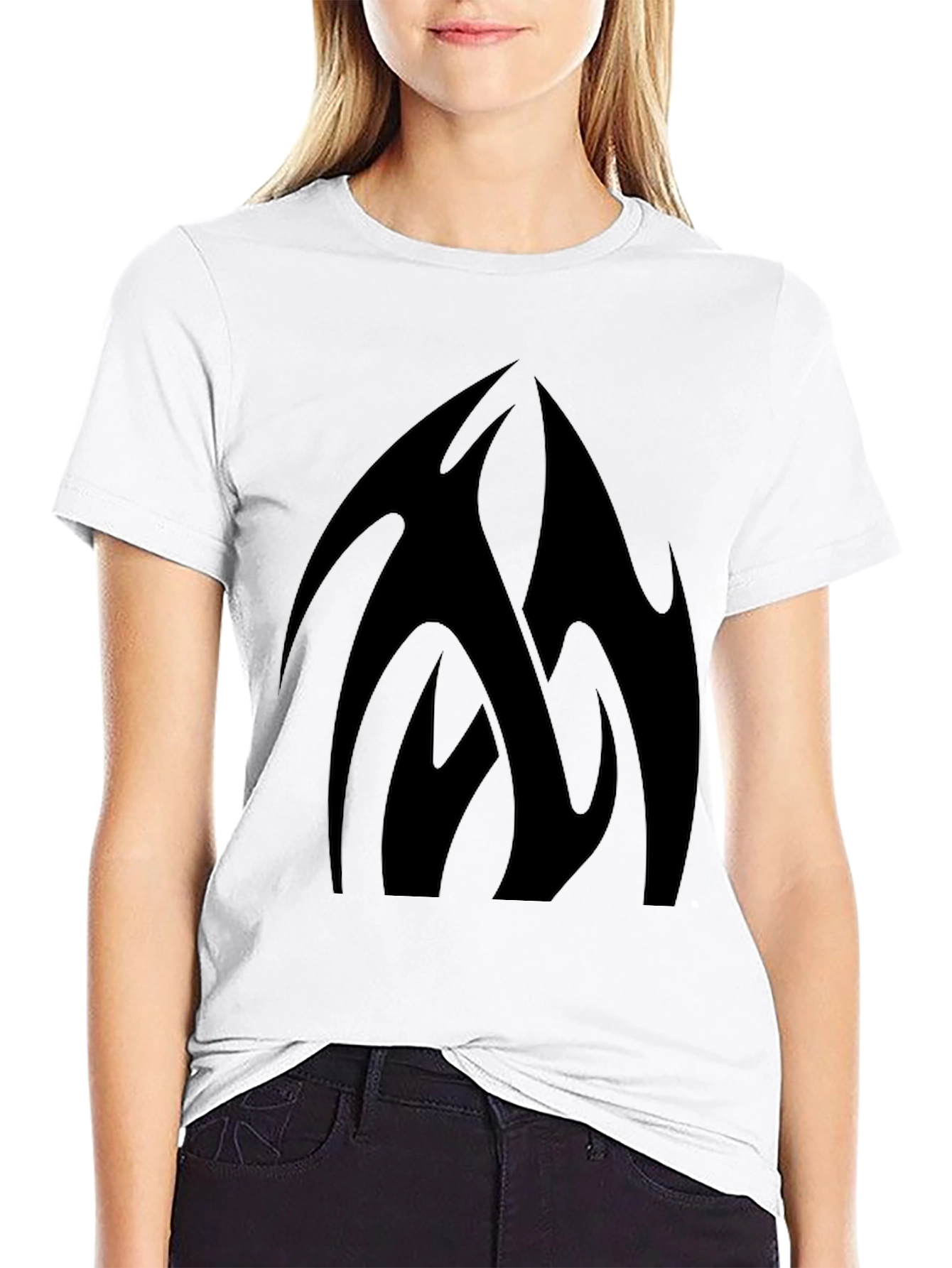 Black Black Graphic Tee - Abstract Design view 9