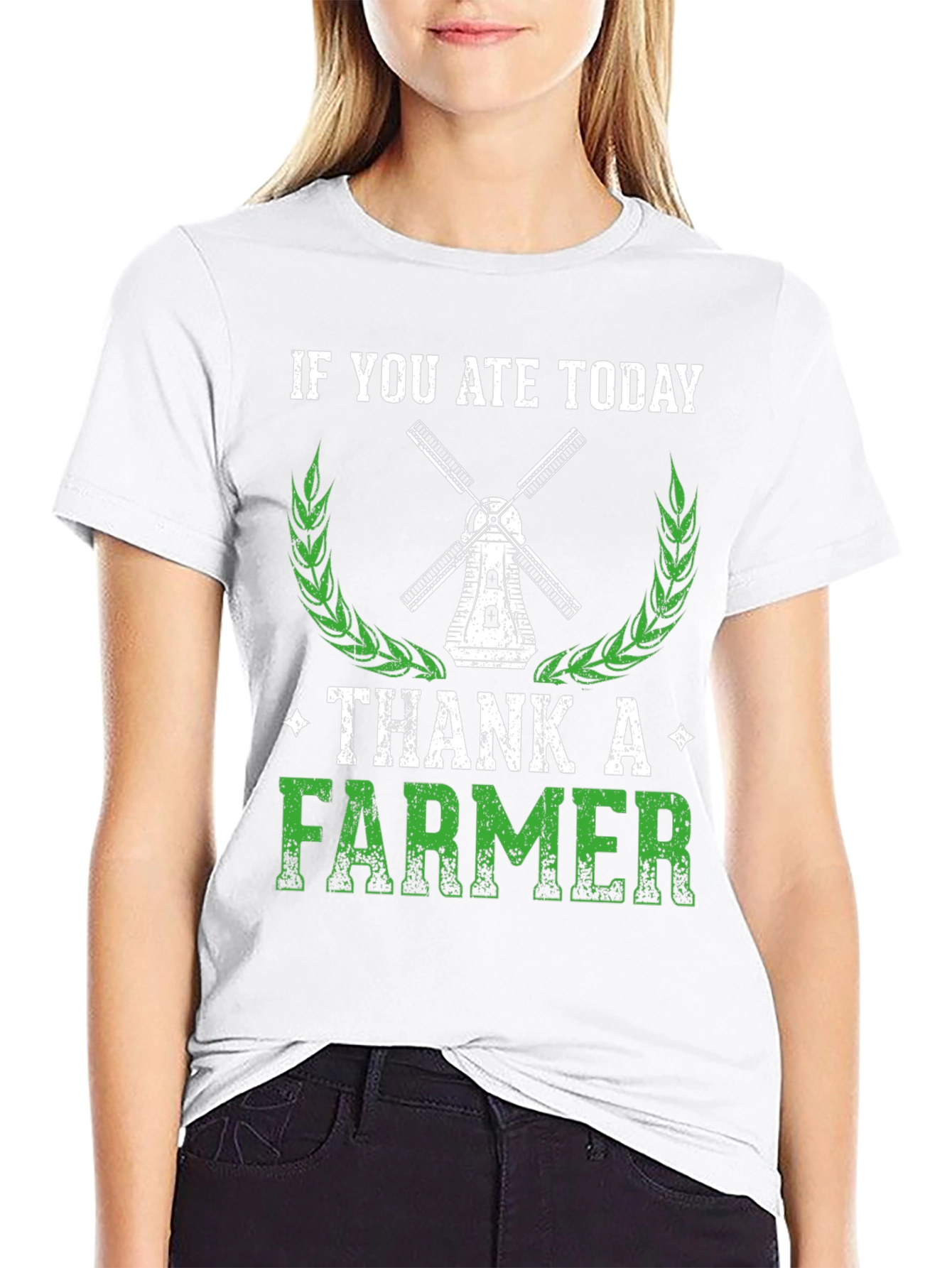 Black Thank A Farmer Graphic Tee - Soft Cotton Black T-Shirt view 9