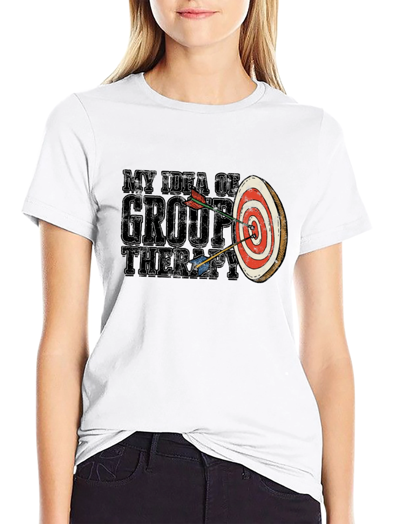 Black My Idea of Group Therapy T-Shirt Funny Archery view 9
