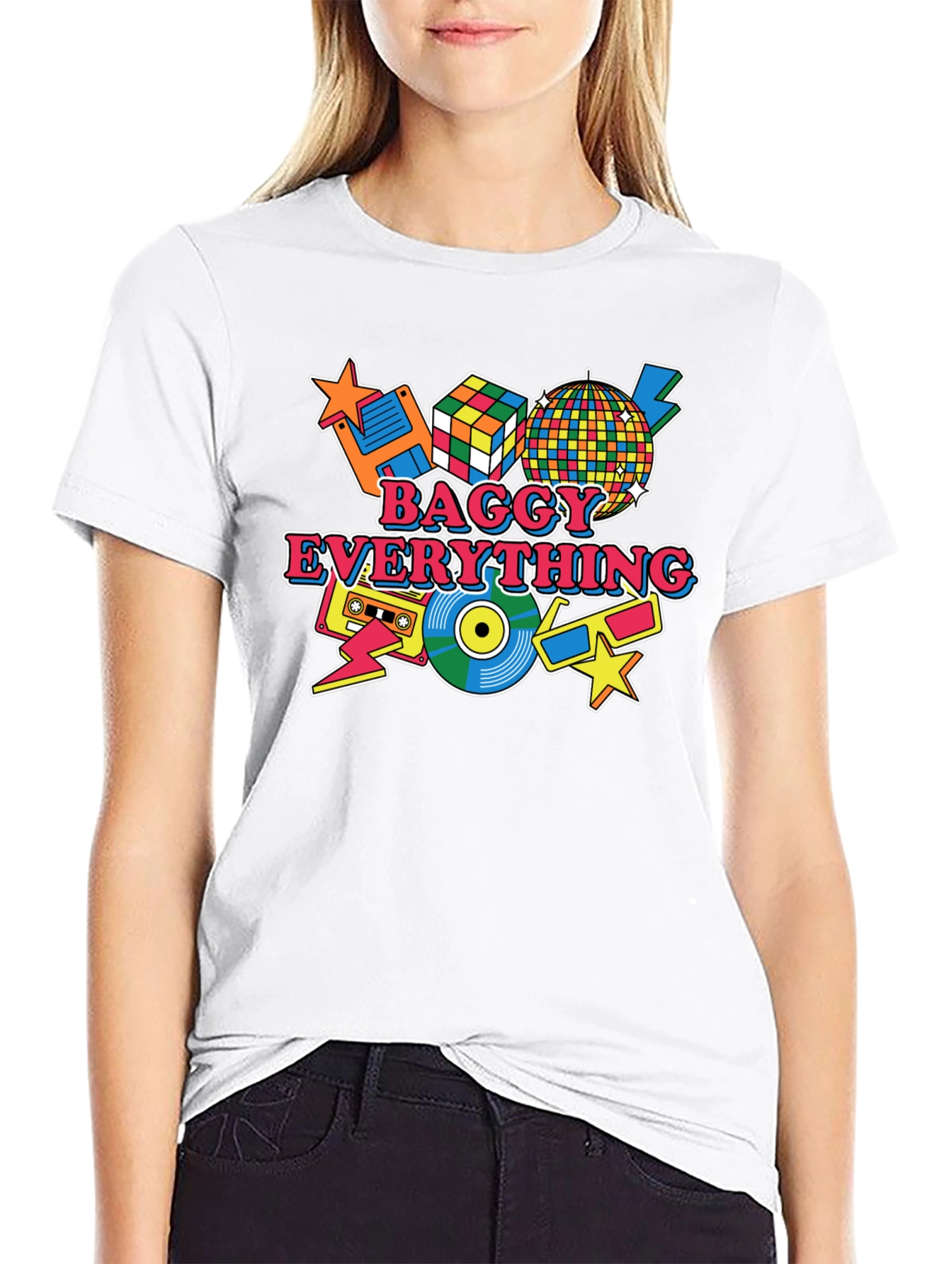 Baggy Everything Black T-Shirt - 80s Throwback - 9