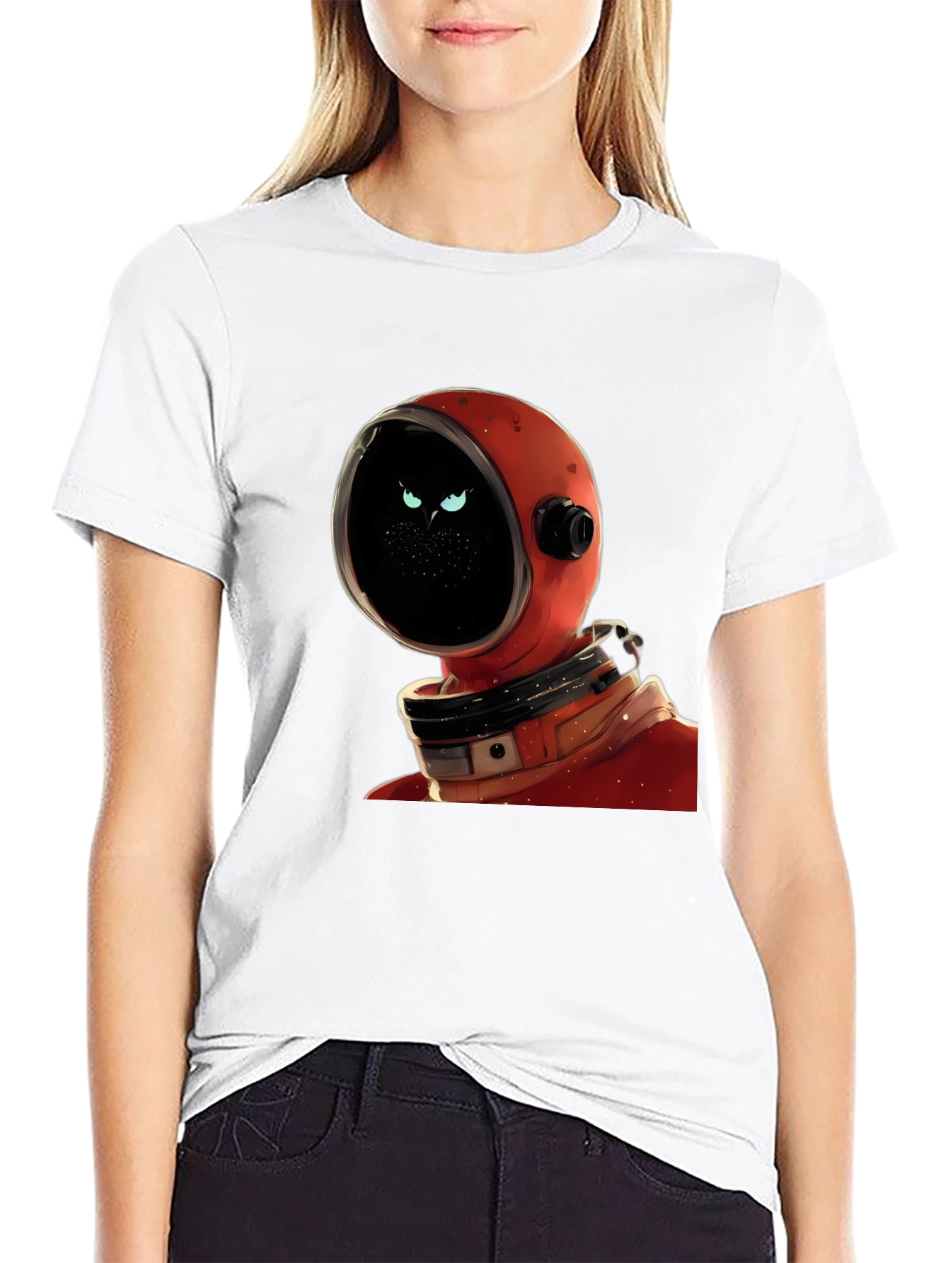 Black Astronaut Cat Graphic Tee - Space Kitty T-Shirt view 9