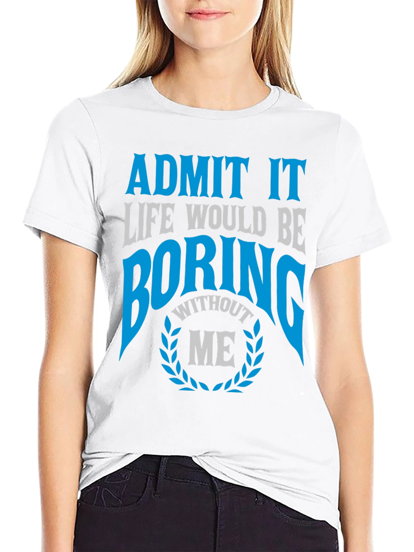 Black Boring Without Me Graphic T-Shirt view 9