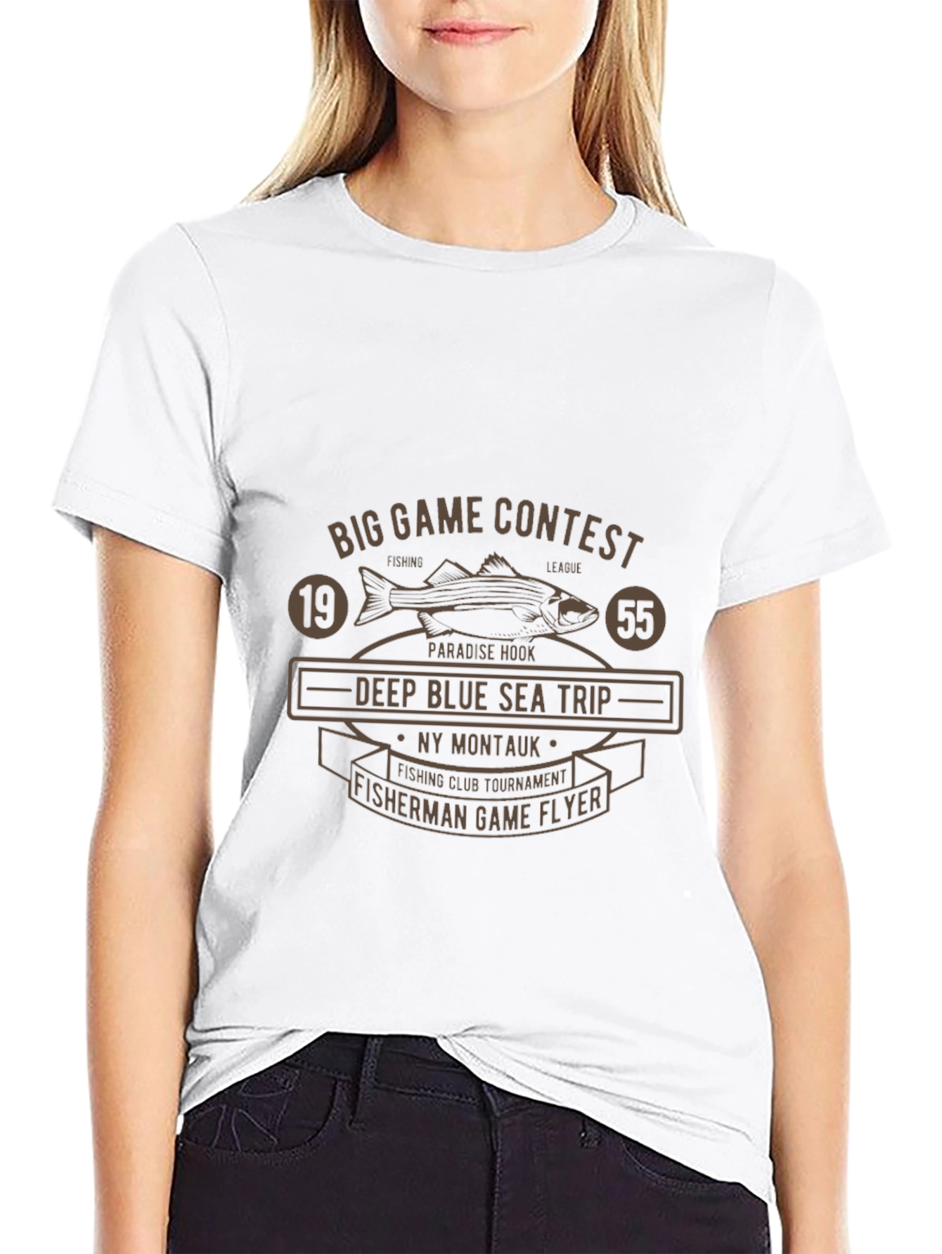 Black Big Game Fishing Contest T-Shirt view 9
