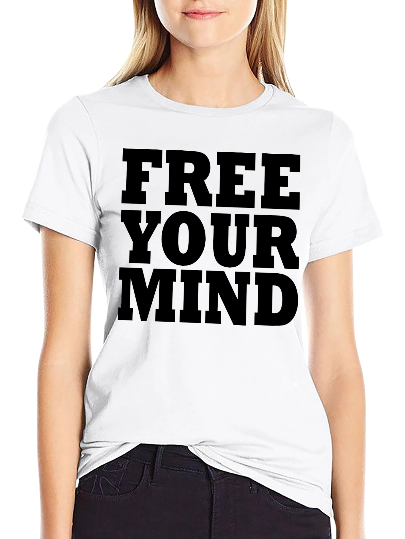Black Free Your Mind Graphic T-Shirt view 9