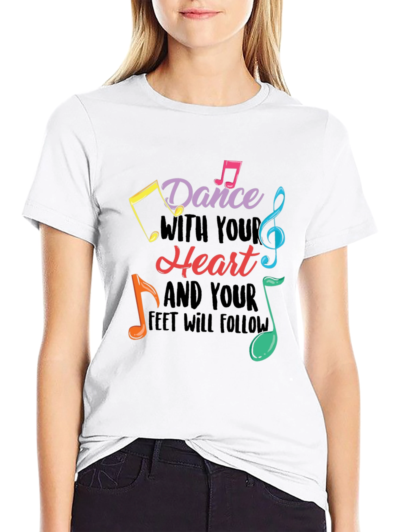 Black Dance With Your Heart Graphic Tee - Black view 9