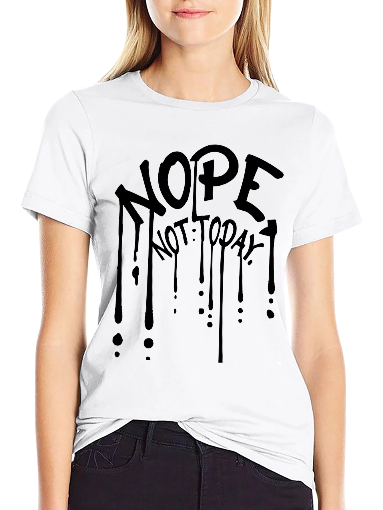 Black Nope Not Today Black Graphic Tee view 9