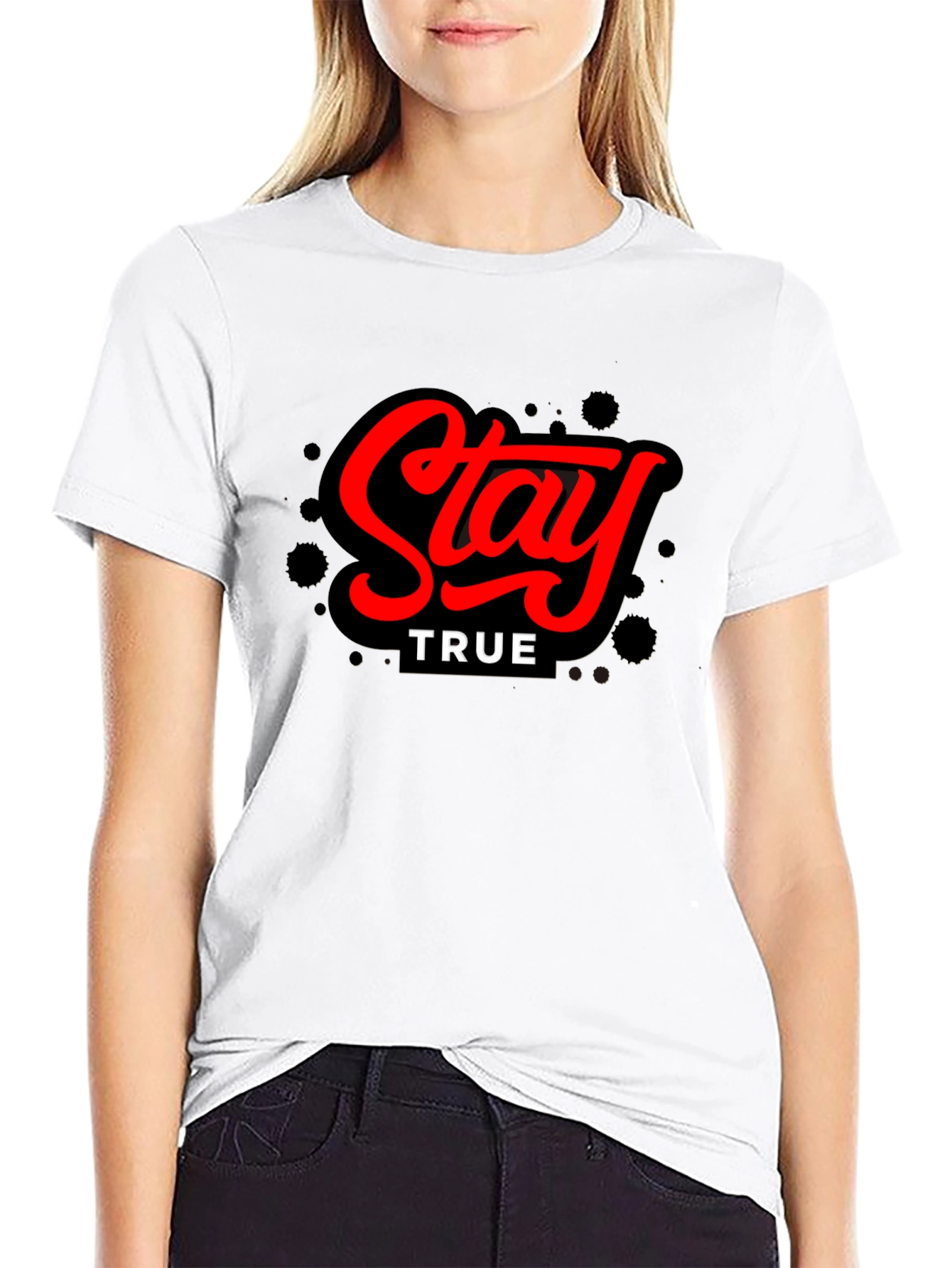 Black Stay True Black Graphic Tee view 9
