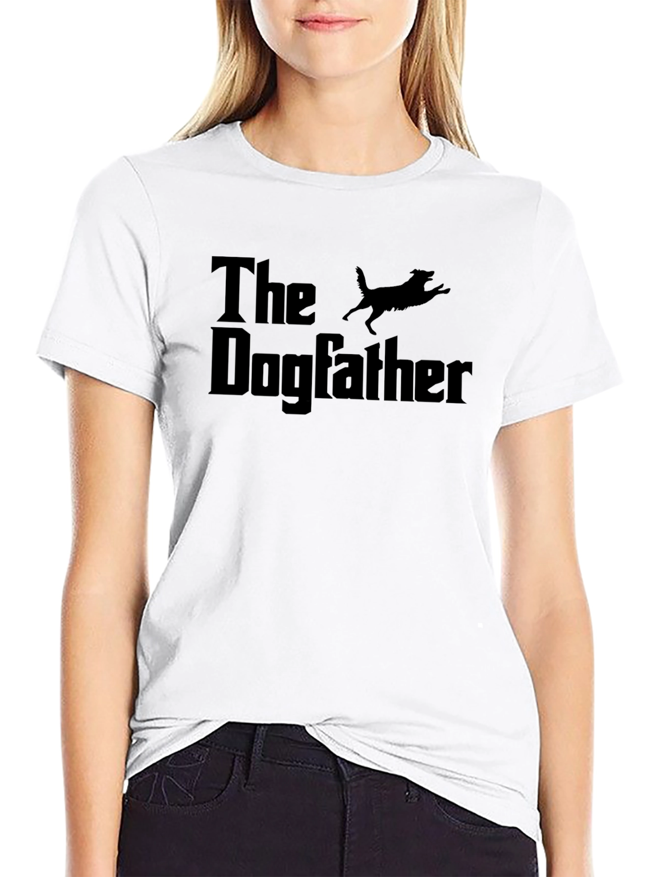 Black The Dogfather T-Shirt: Funny Dog Lover Tee view 9