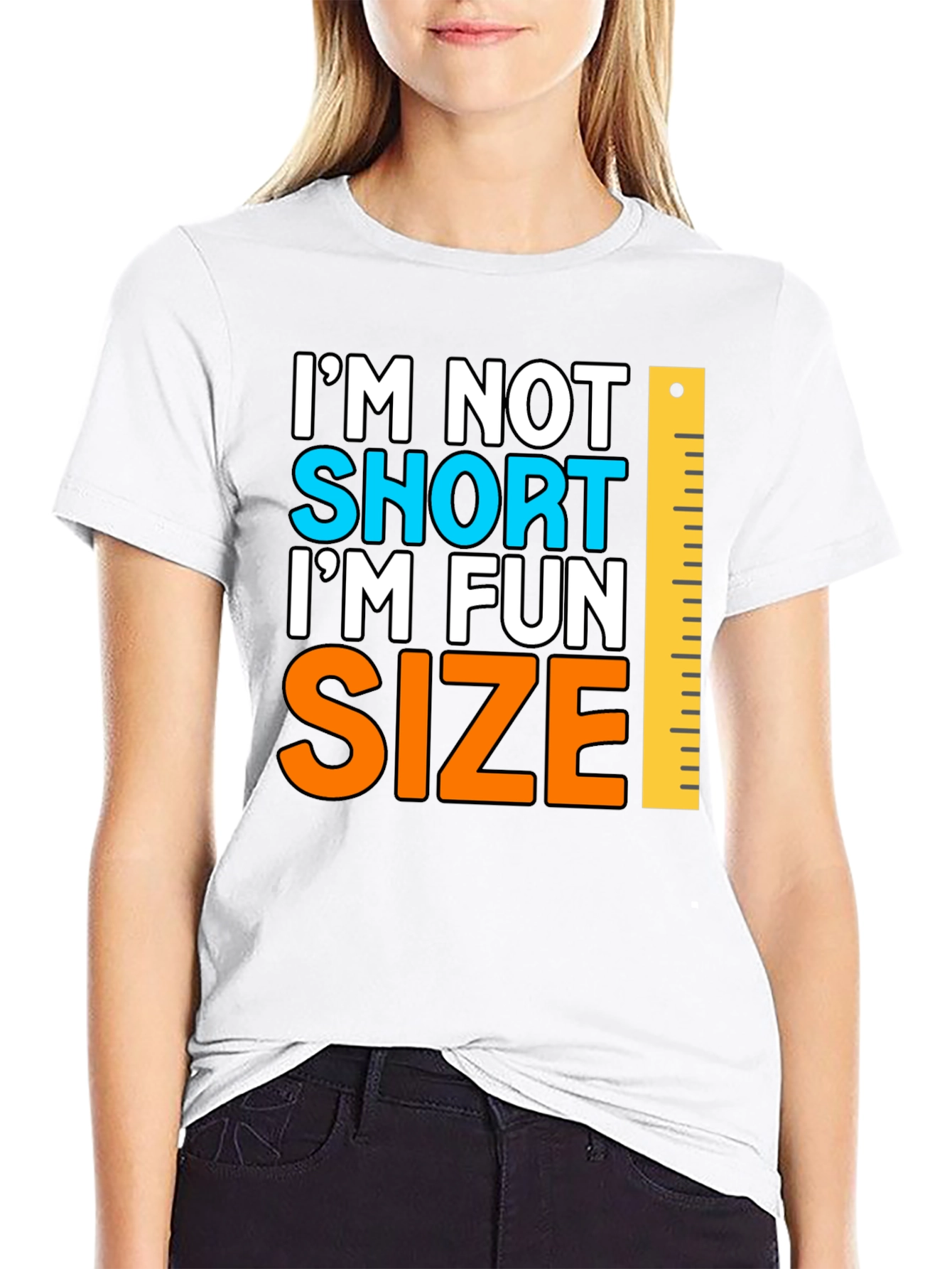 Black Fun Size T-Shirt - Humorous Short Joke view 9
