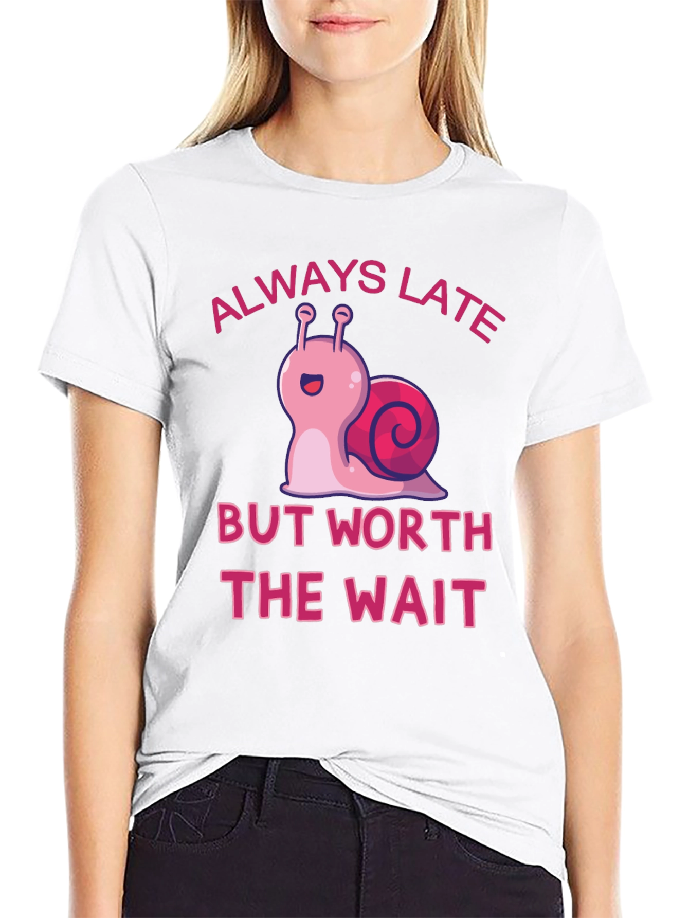 Black Always Late Snail Graphic Tee view 9