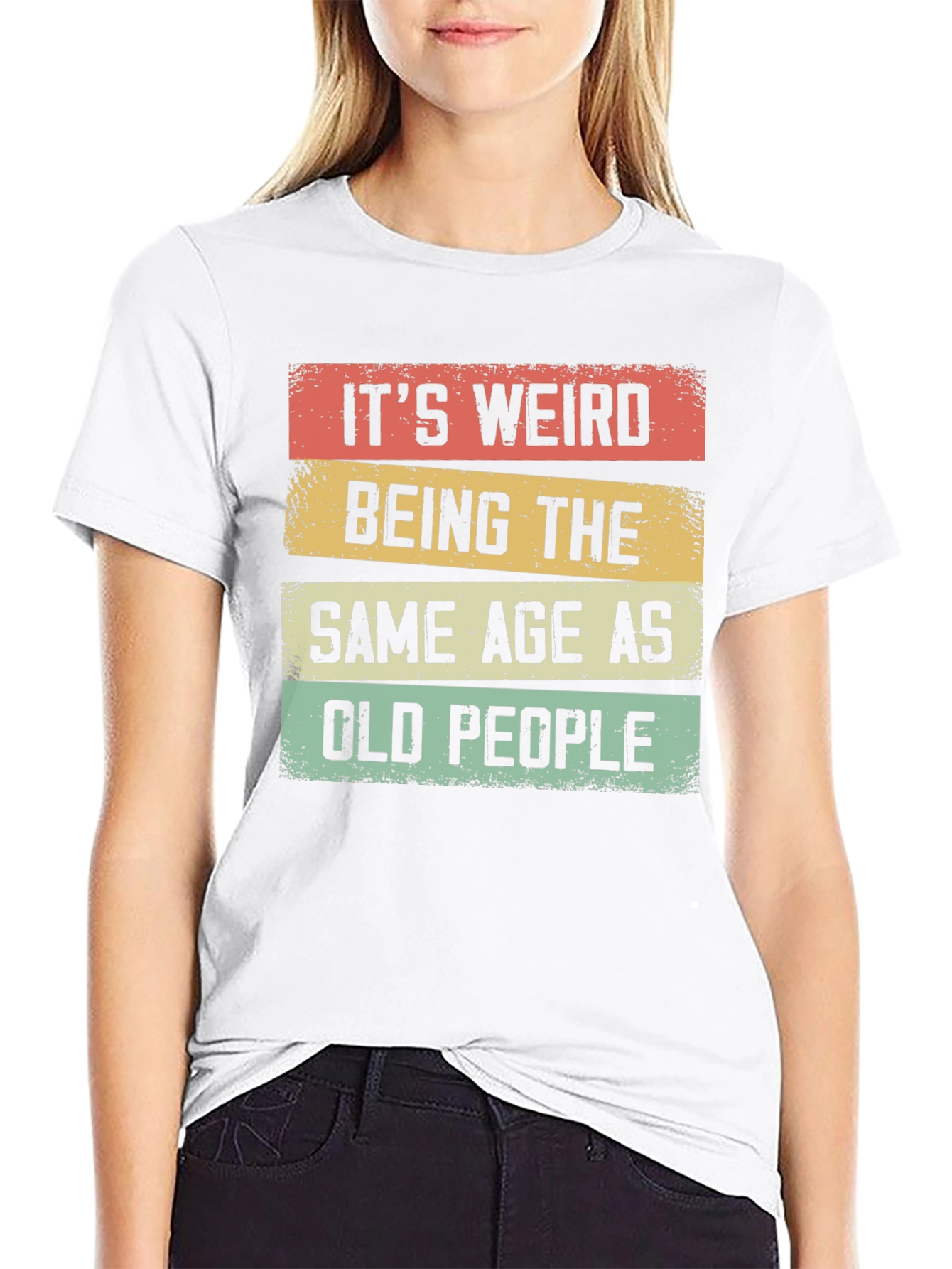 Black Funny "Old People" Graphic T-Shirt view 9