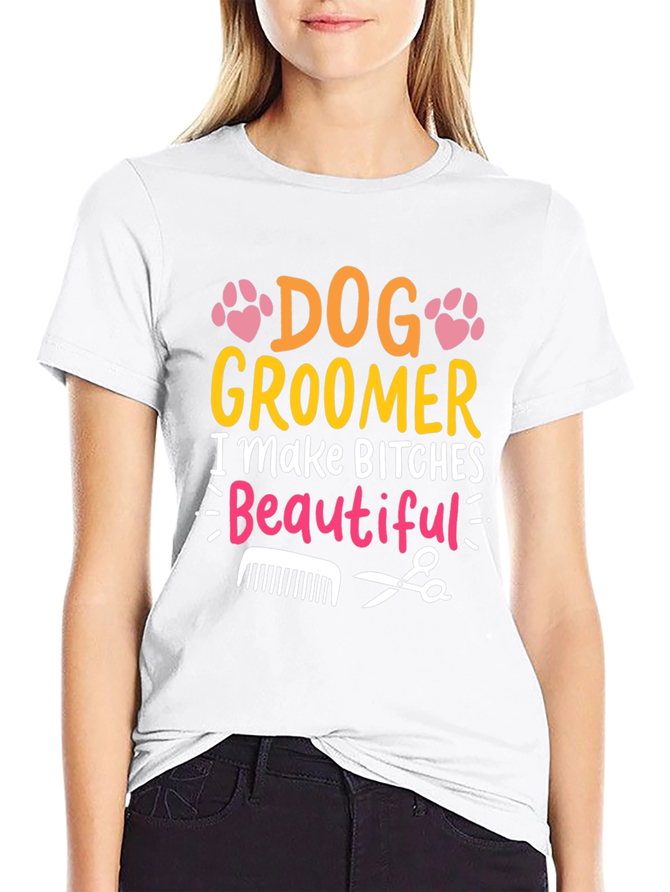 Black Dog Groomer Funny T-Shirt view 9