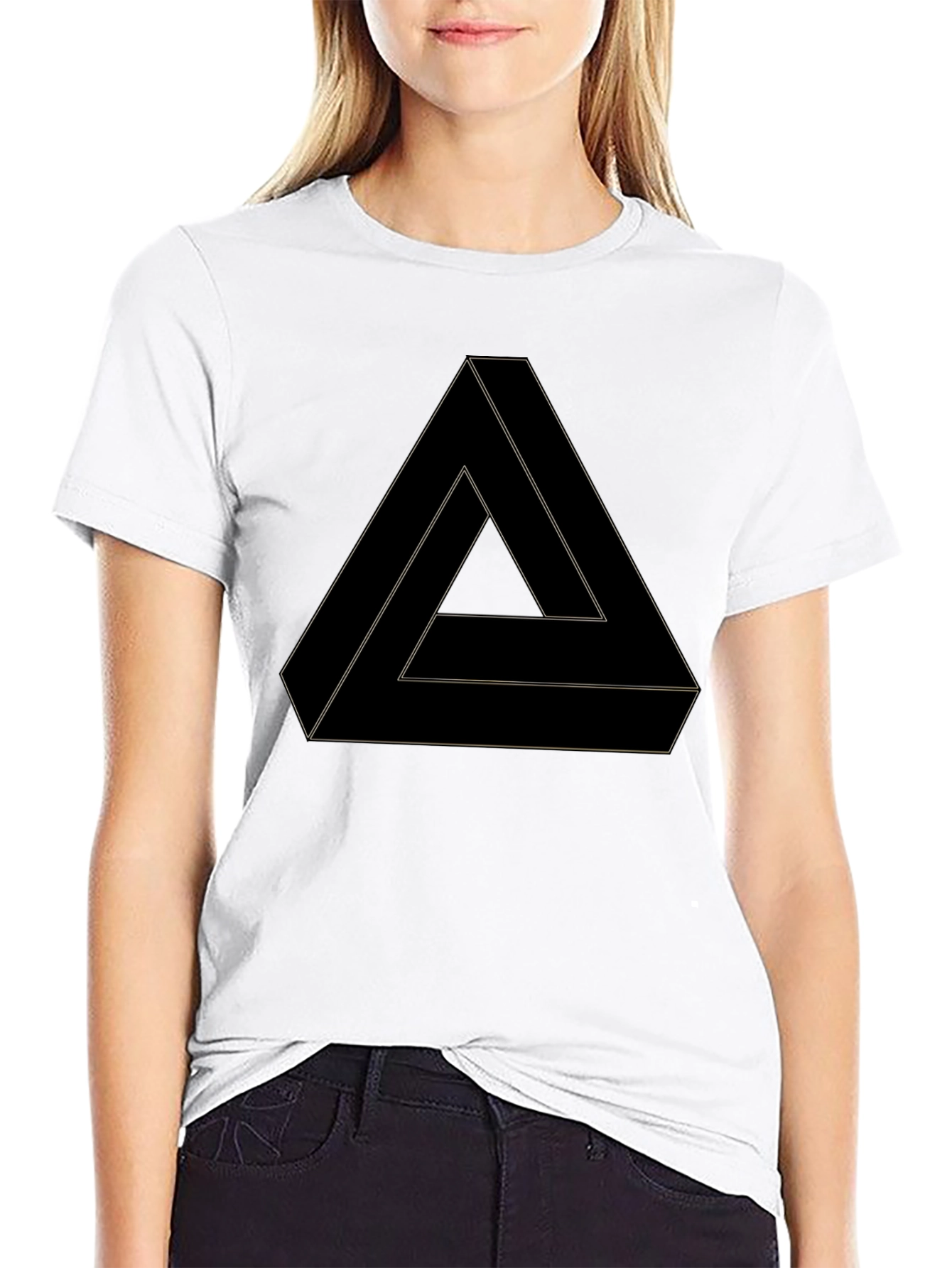 Black Impossible Triangle Graphic Tee - Black view 9