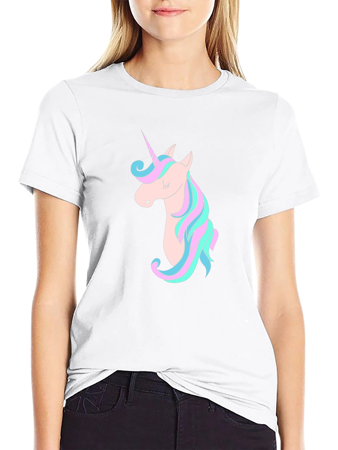 Black Unicorn Graphic Black T-Shirt view 9