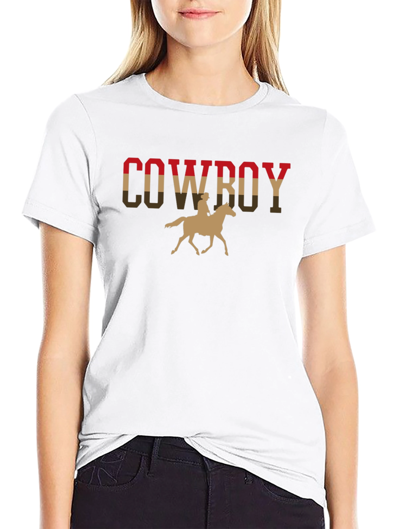Black Cowboy Horse Graphic Tee view 9