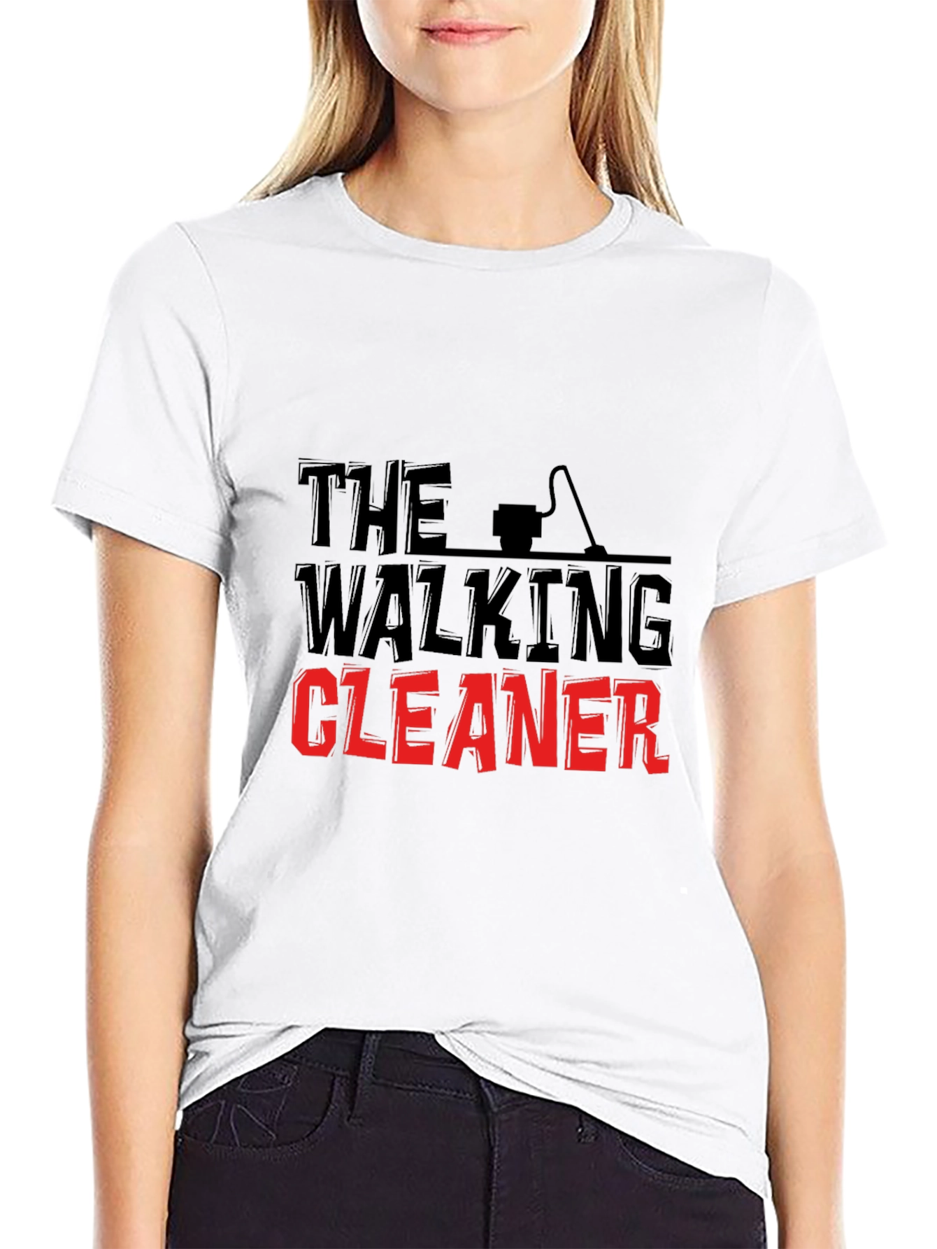 Black The Walking Cleaner Graphic T-Shirt view 9