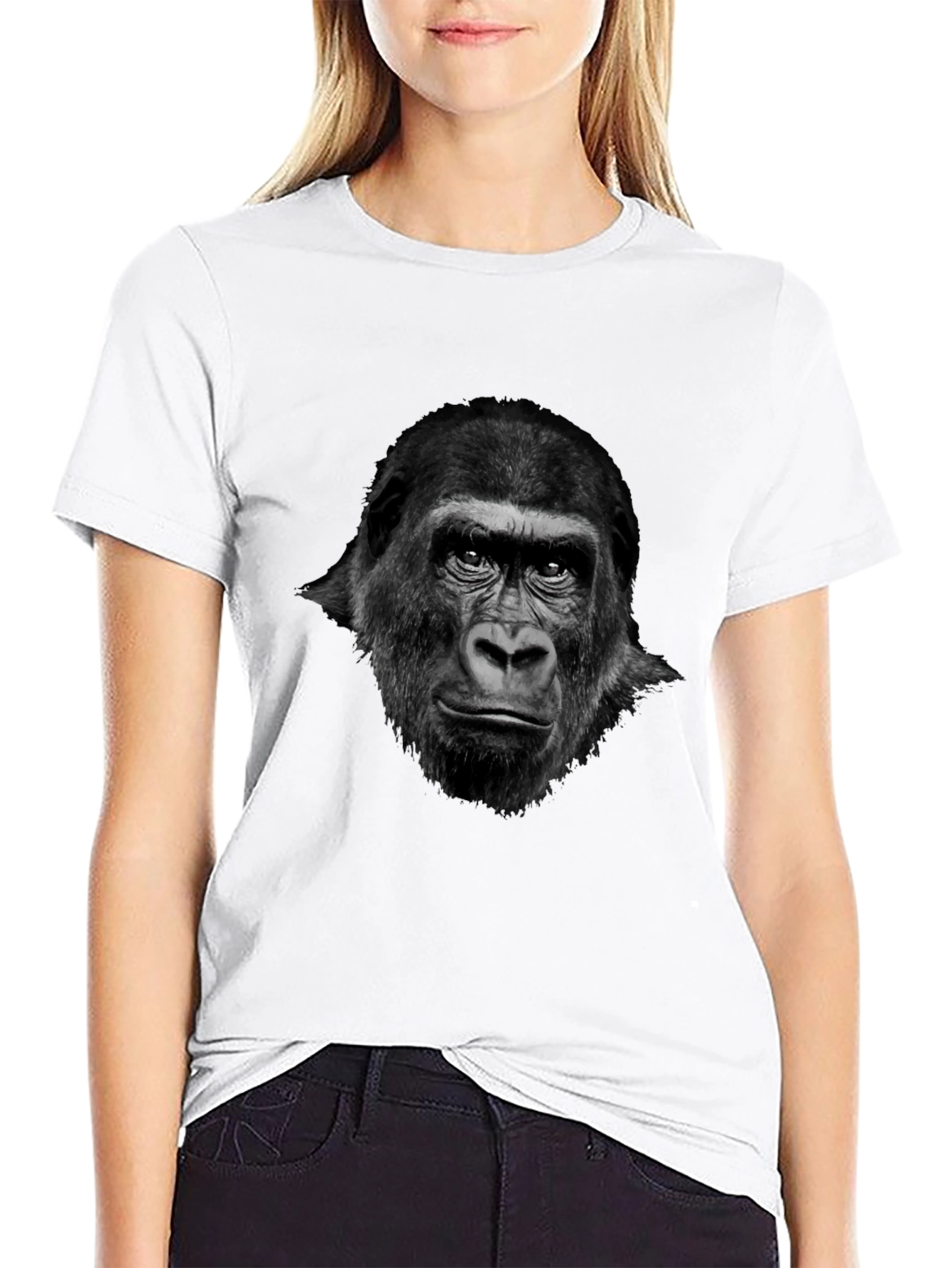Black Gorilla Graphic Tee - Cool Animal Print Shirt view 9