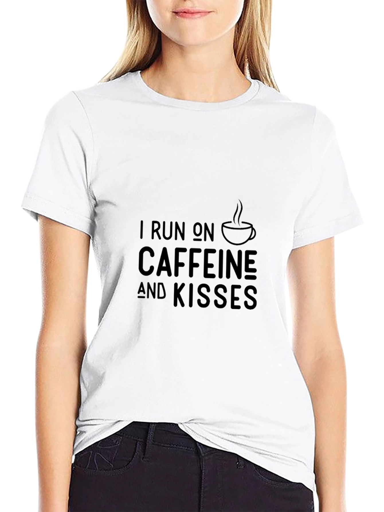 Black Caffeine and Kisses Graphic Tee view 9