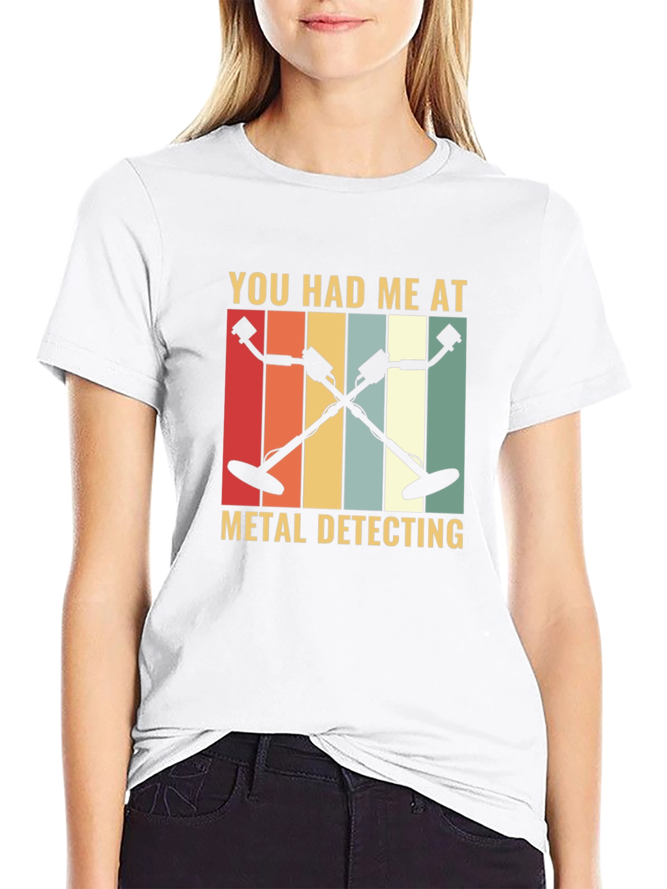 Black Metal Detecting Graphic Tee - Retro Hobby Shirt view 9