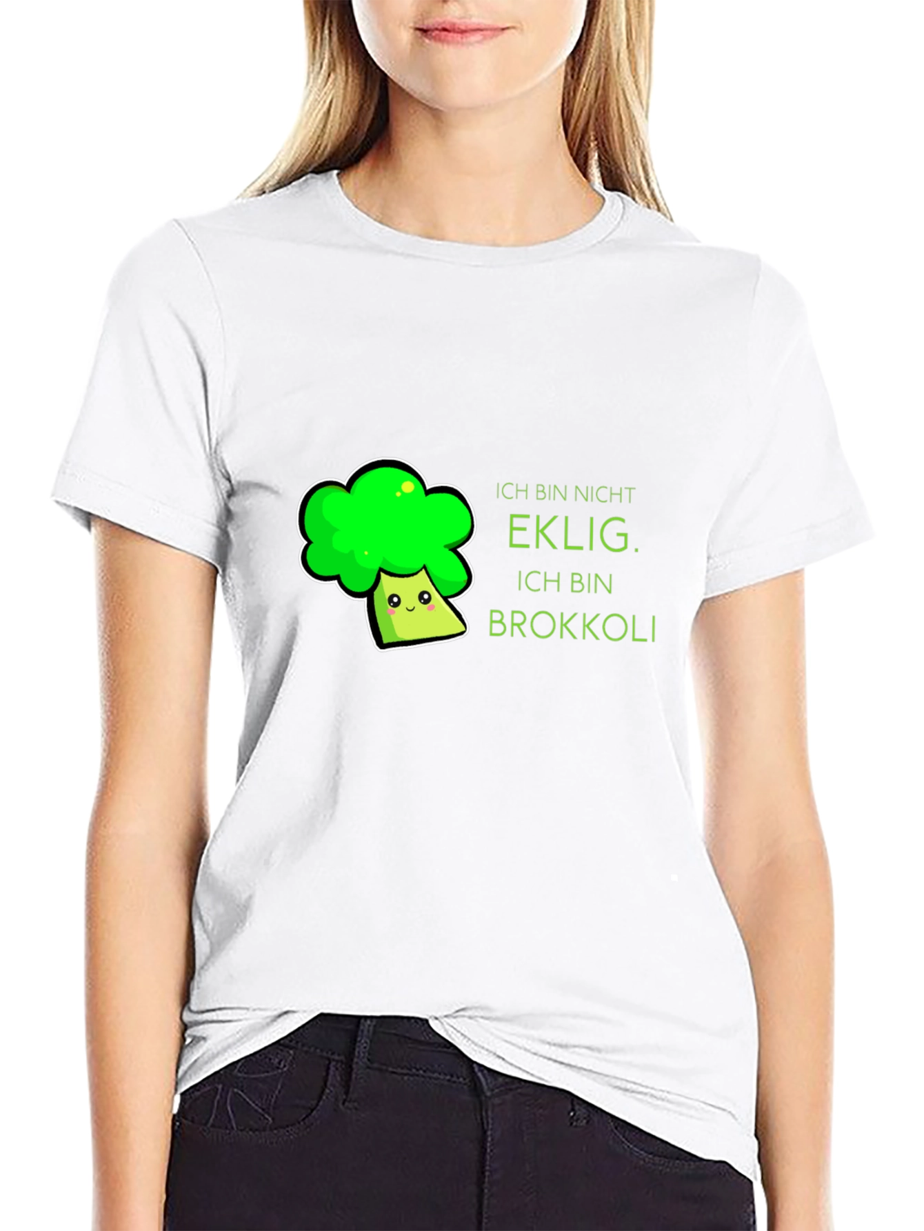 Black Funny Broccoli T-Shirt - "I am not disgusting" view 9