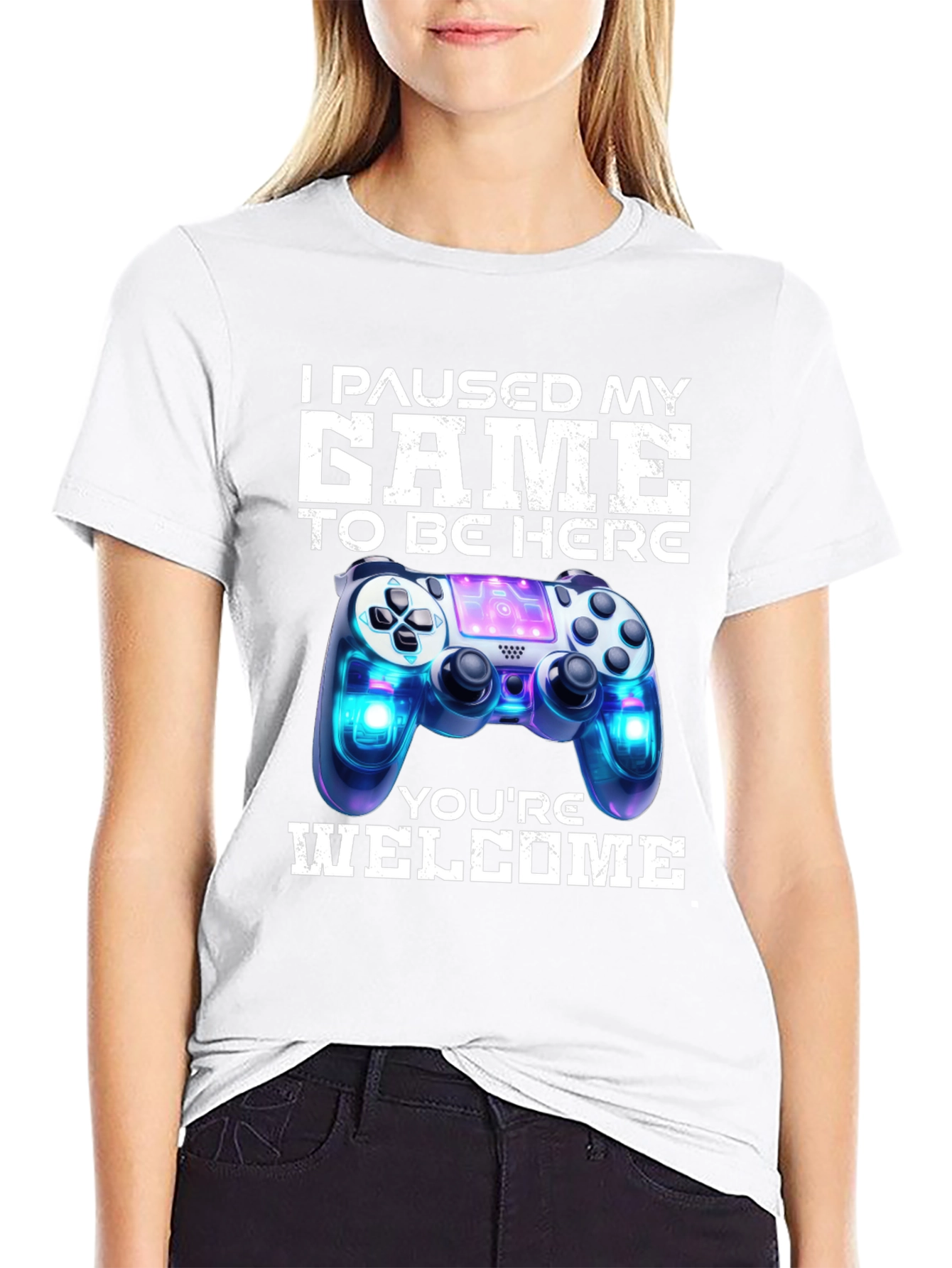 Black I Paused My Game to Be Here T-Shirt view 9