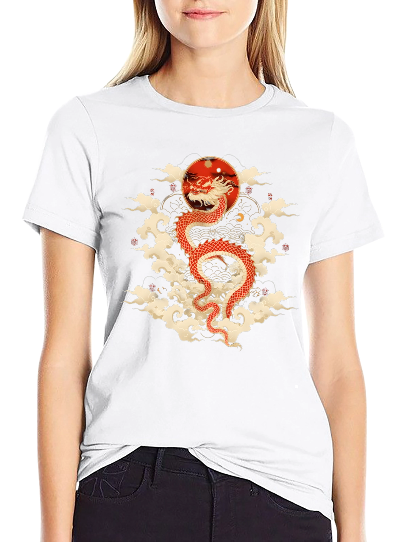 Black Dragon T-Shirt: Red Dragon, Asian Style view 9