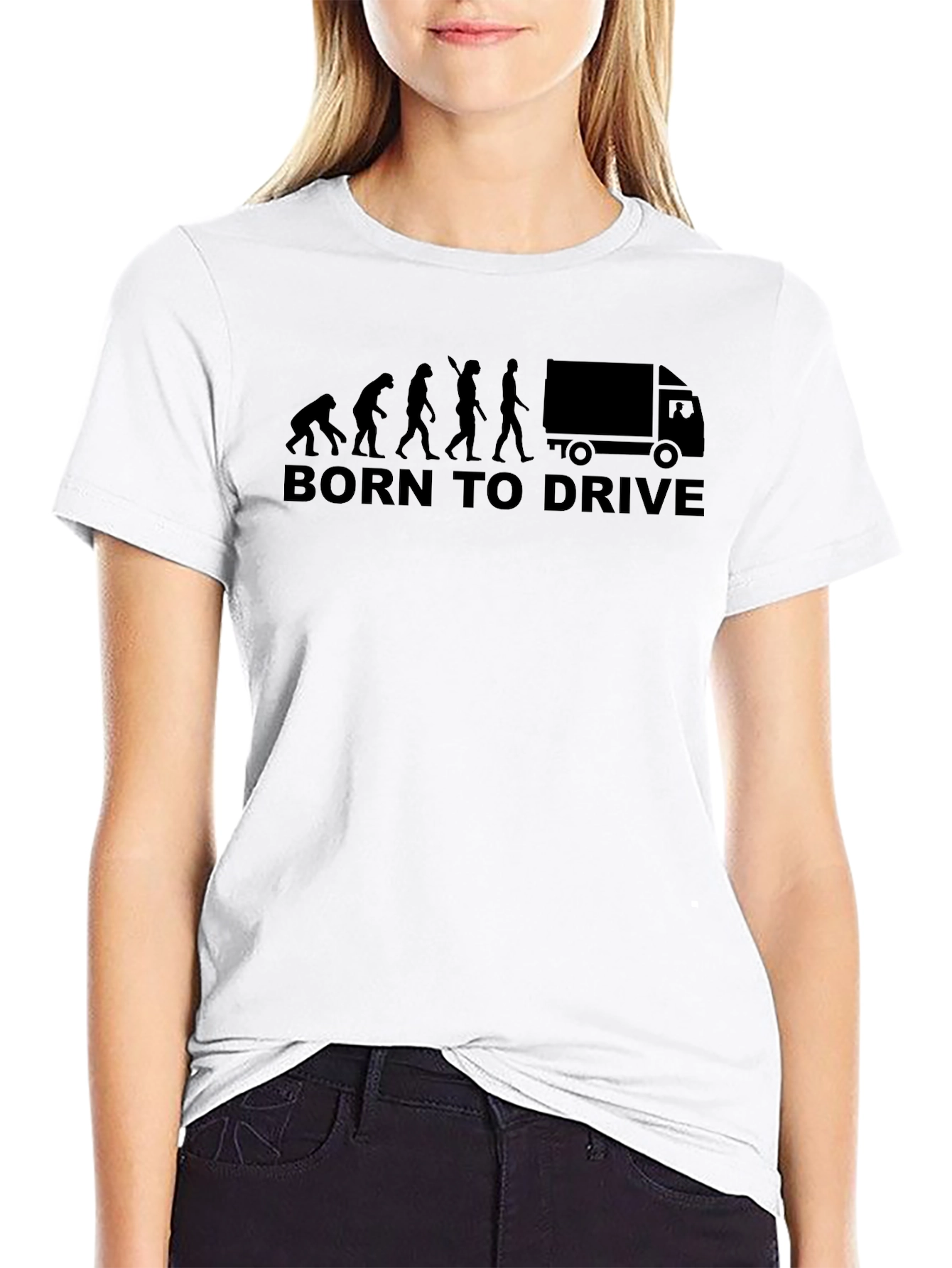 Black Born to Drive Evolution T-Shirt - Trucker Tee view 9