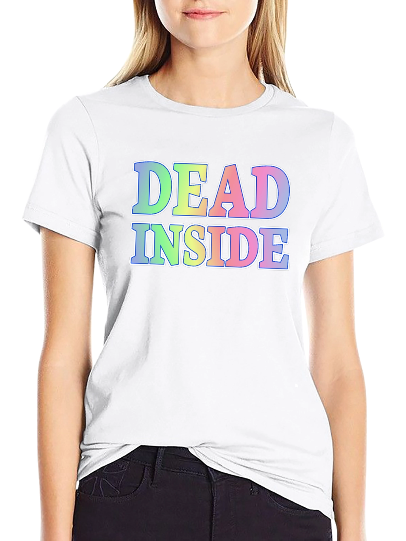 Black Dead Inside Graphic Tee - Black Cotton Blend Shirt view 9
