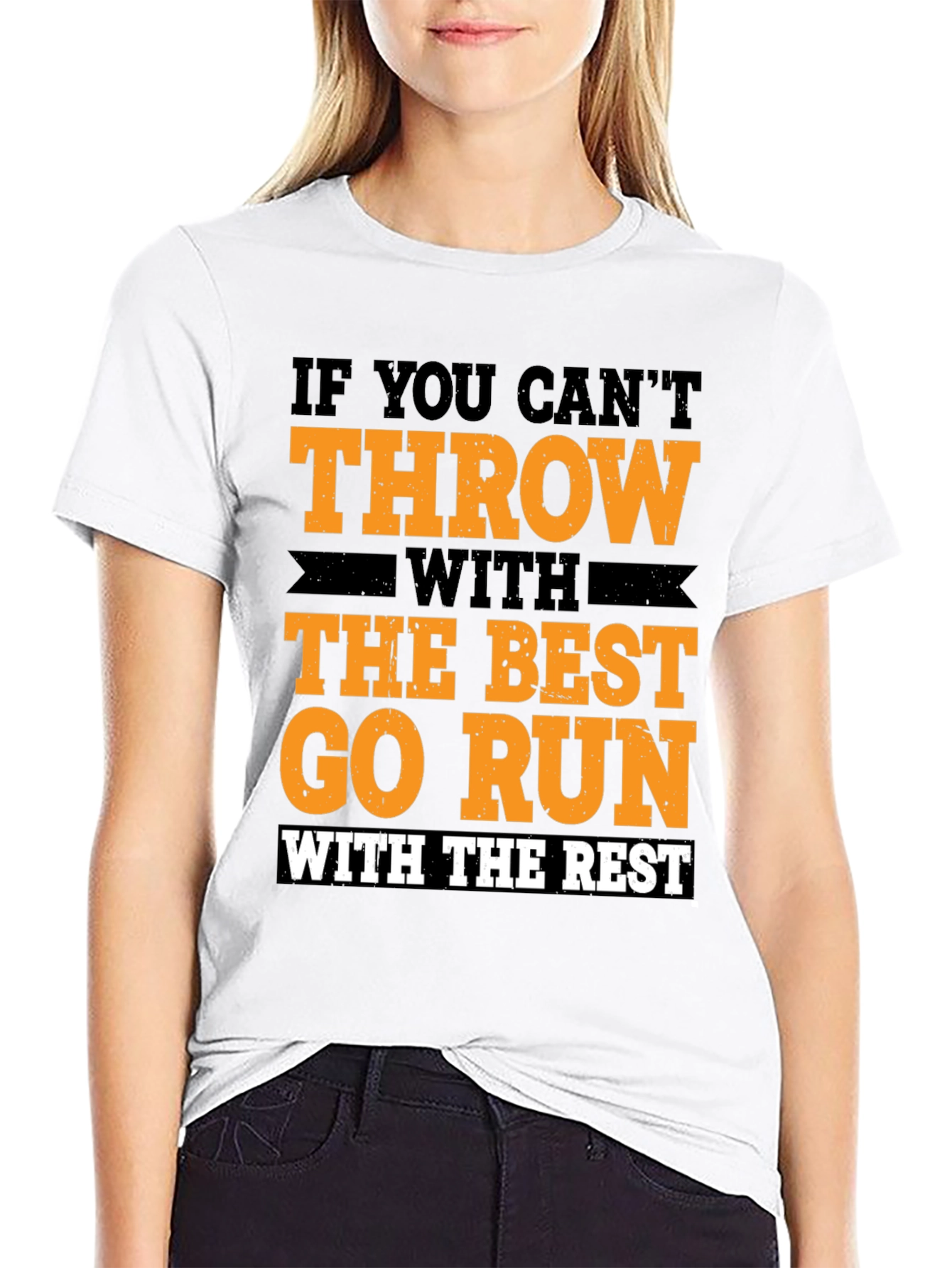 Black Funny Thrower's T-Shirt: If You Can't Throw, Go Run! view 9