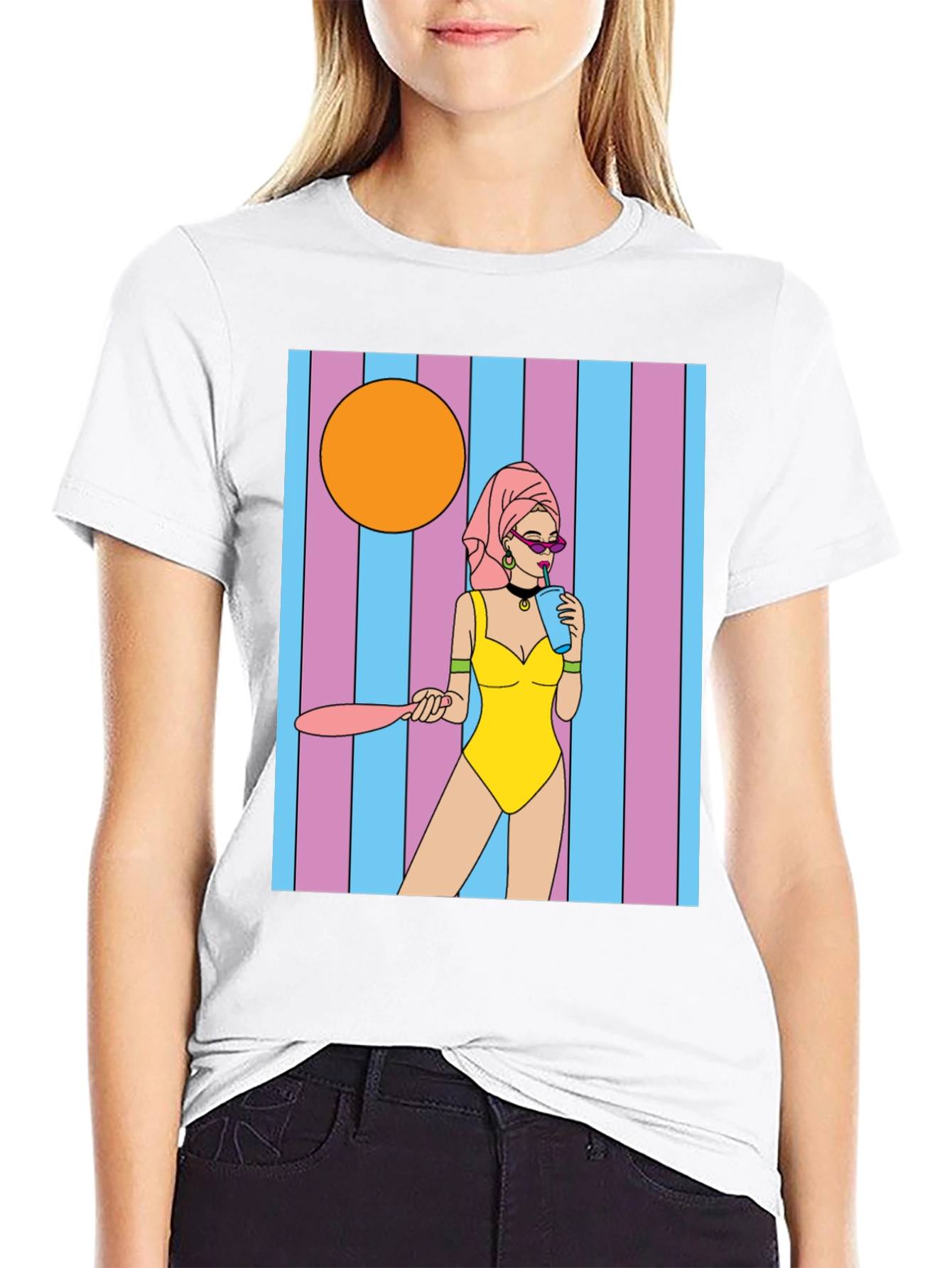 Black Retro Cartoon Graphic Tee view 9
