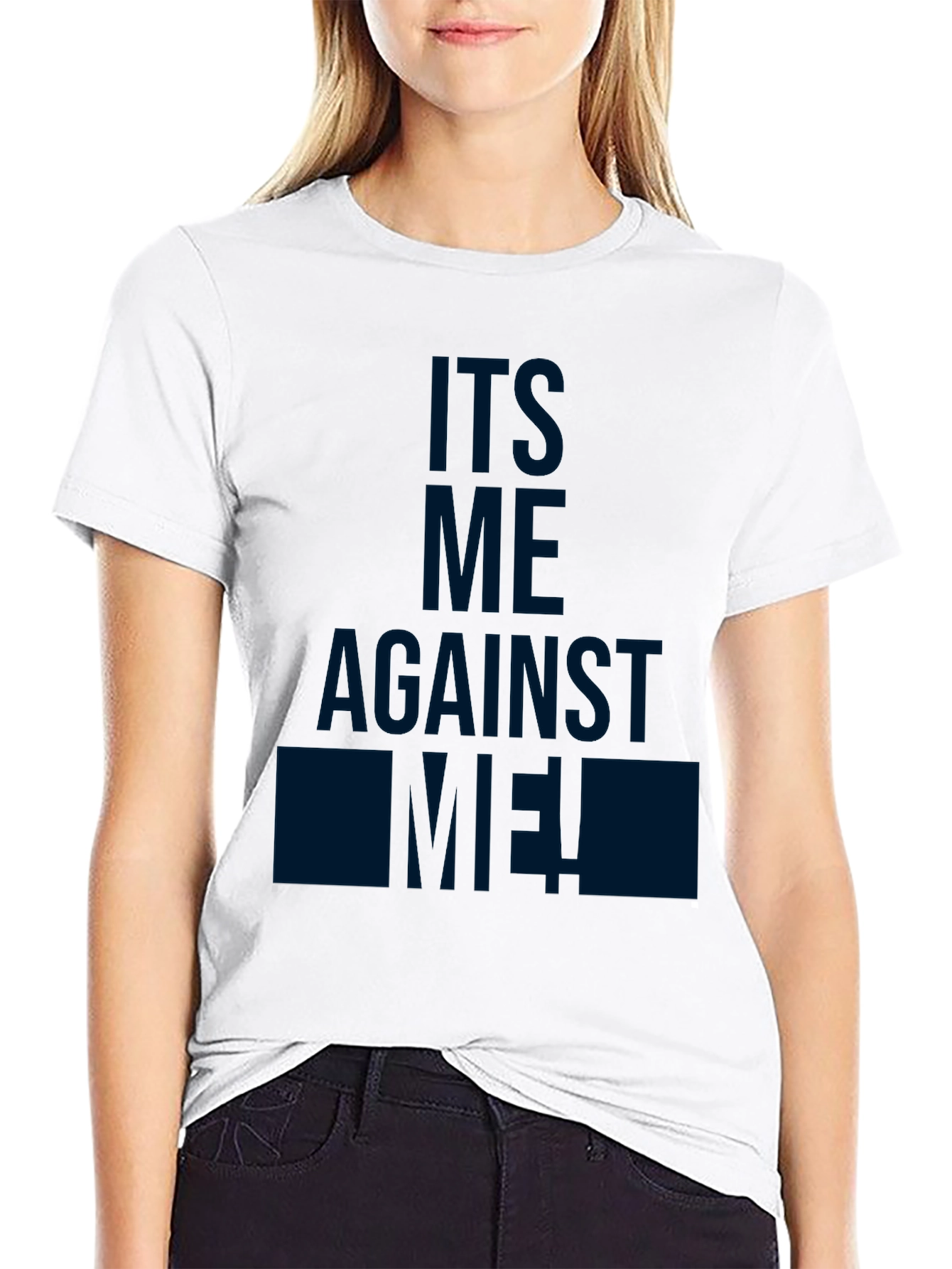 Black Its Me Against Me! Black Graphic T-Shirt view 9