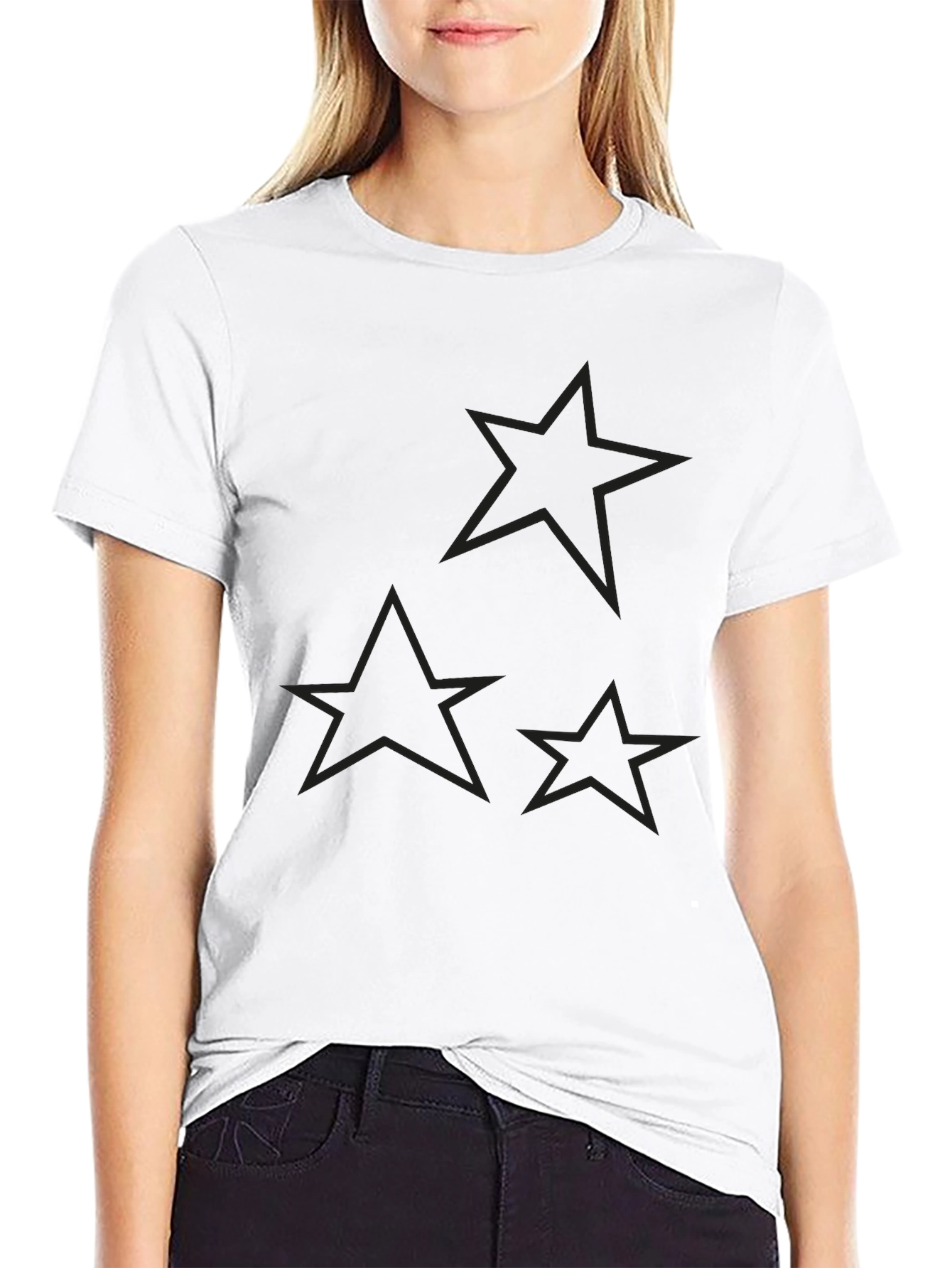 Black Men's Black Star Graphic T-Shirt view 9