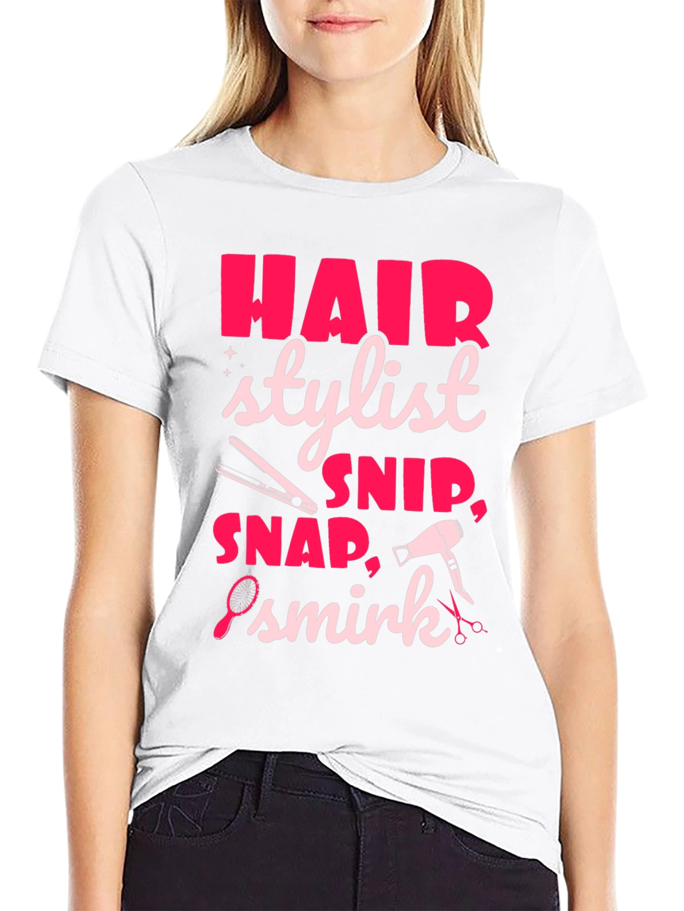 Black Hair Stylist Graphic Tee - Snip, Snap, Smirk! view 9