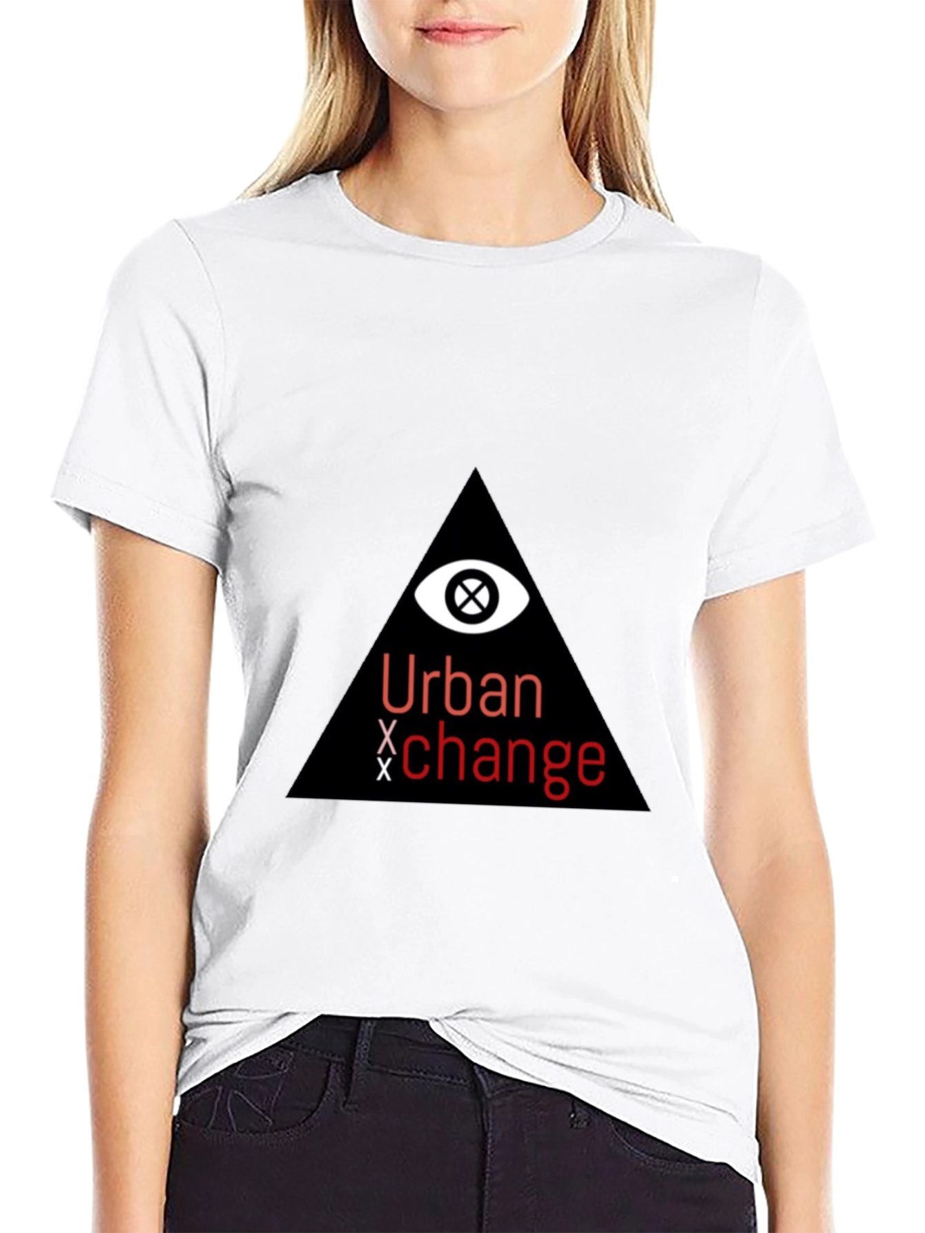 Black Urban Exchange Graphic Tee - Black Cotton Blend view 9