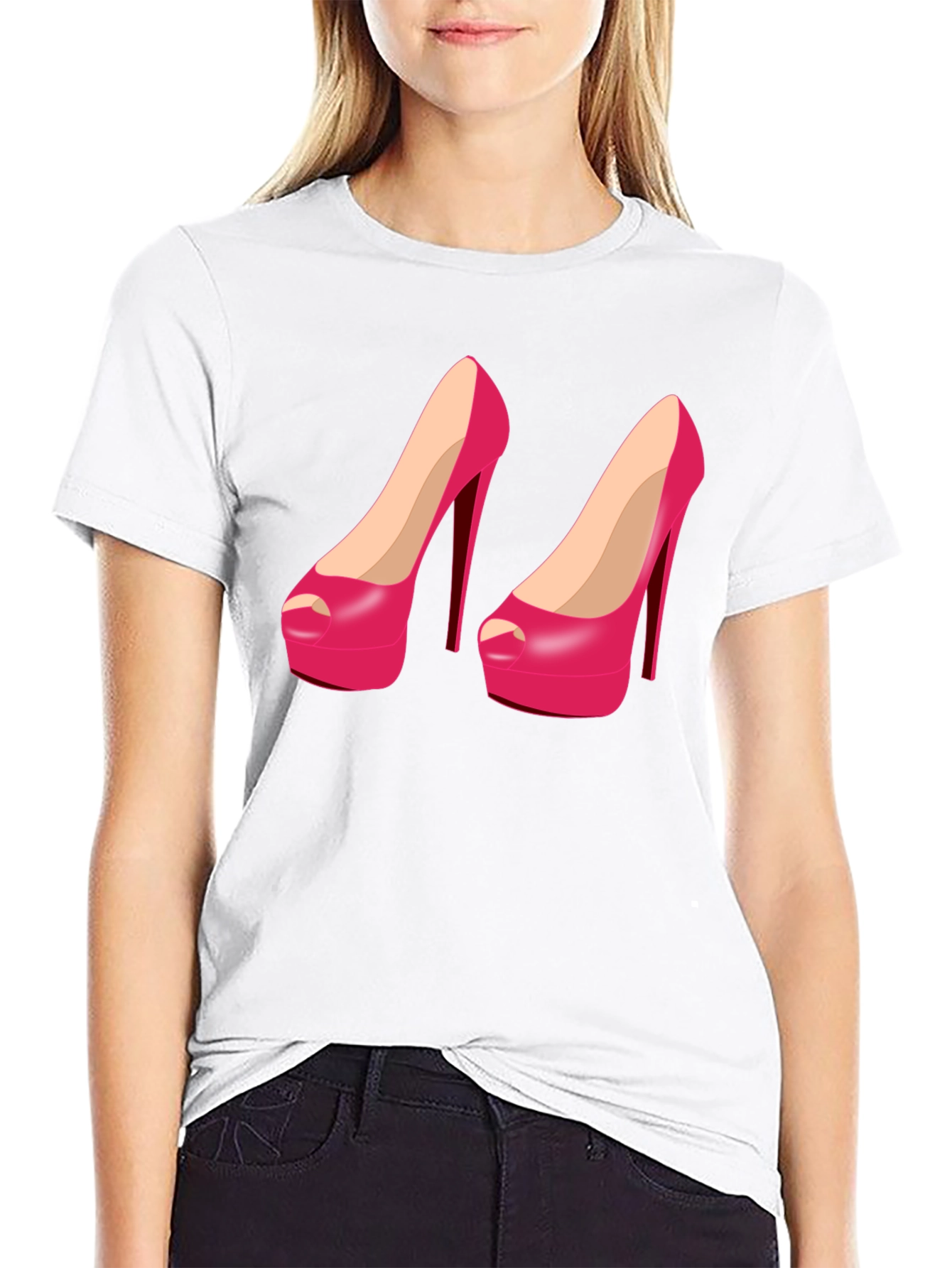 Black Stiletto Heel Graphic Tee view 9