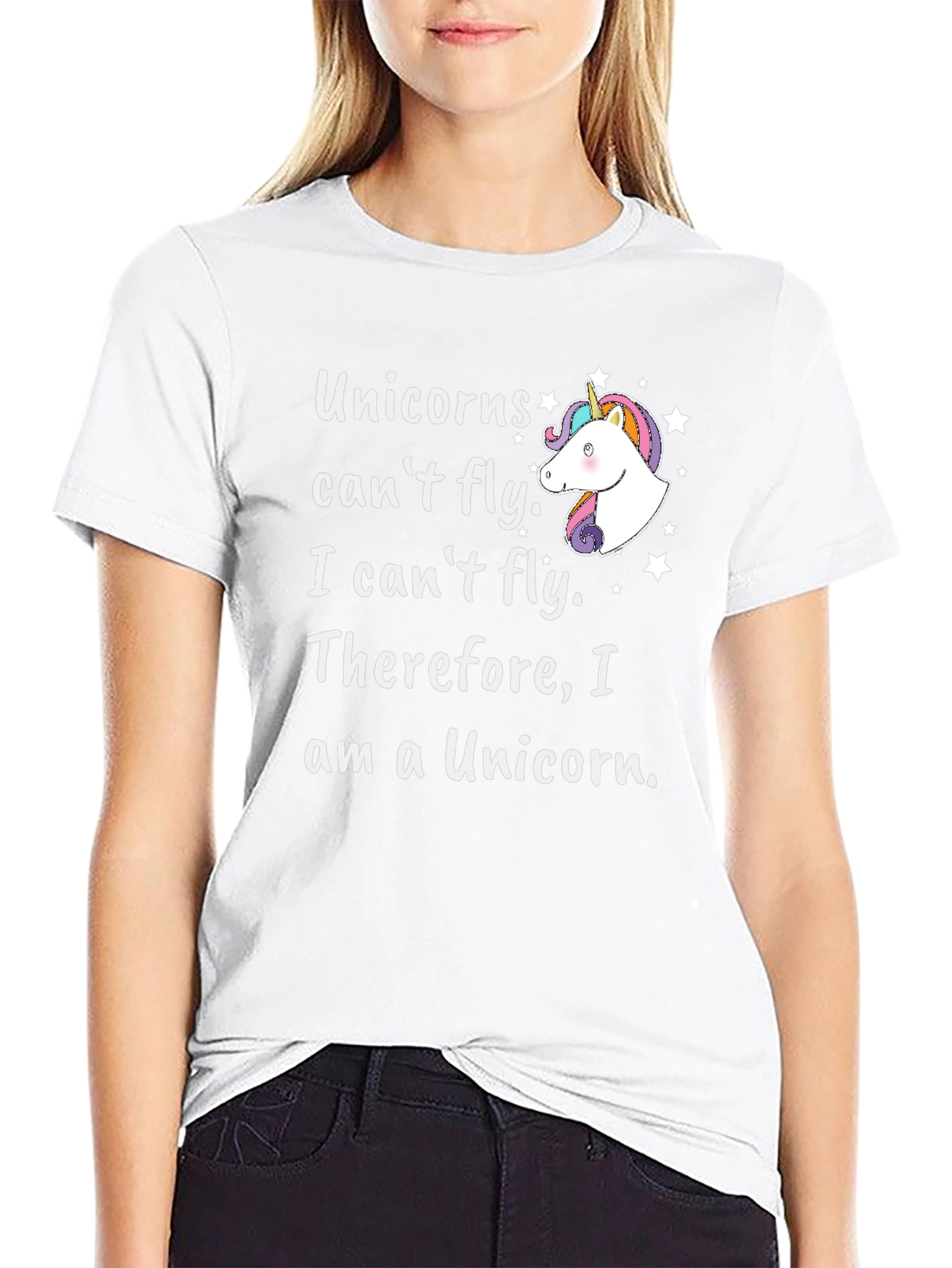 Black Unicorns Can't Fly Graphic T-Shirt view 9