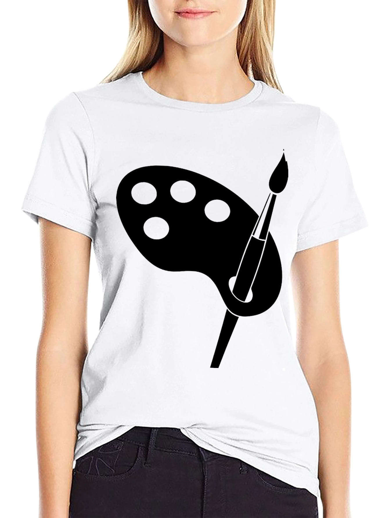 Black Artist Palette T-Shirt - Black view 9