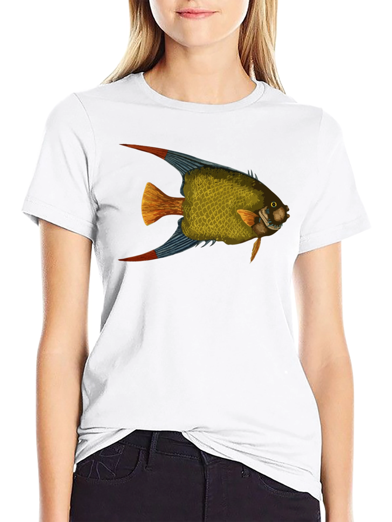 Black Fish Graphic Black T-Shirt view 9