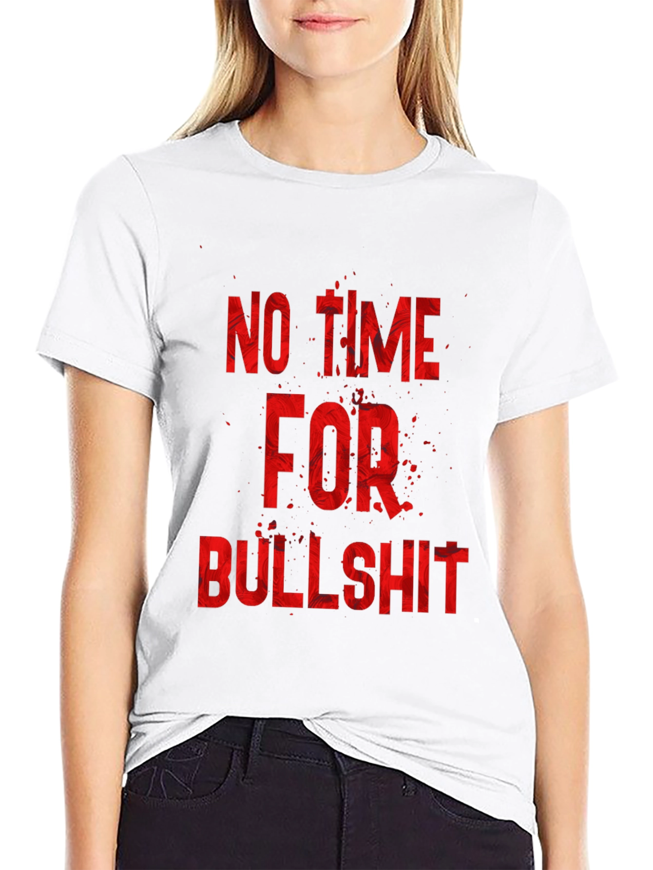 Black No Time For Bullshit Graphic Tee - Black view 9