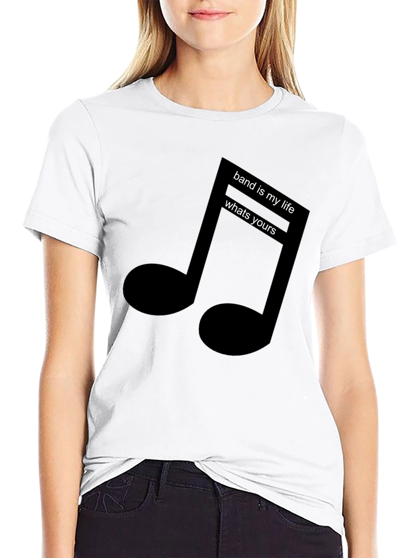 Black Music Note T-Shirt - Band is My Life view 9