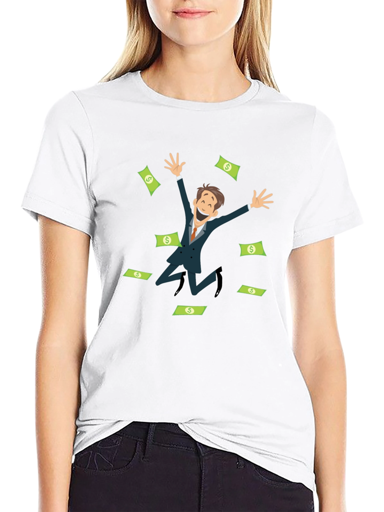 Black Money Man Graphic T-Shirt view 9