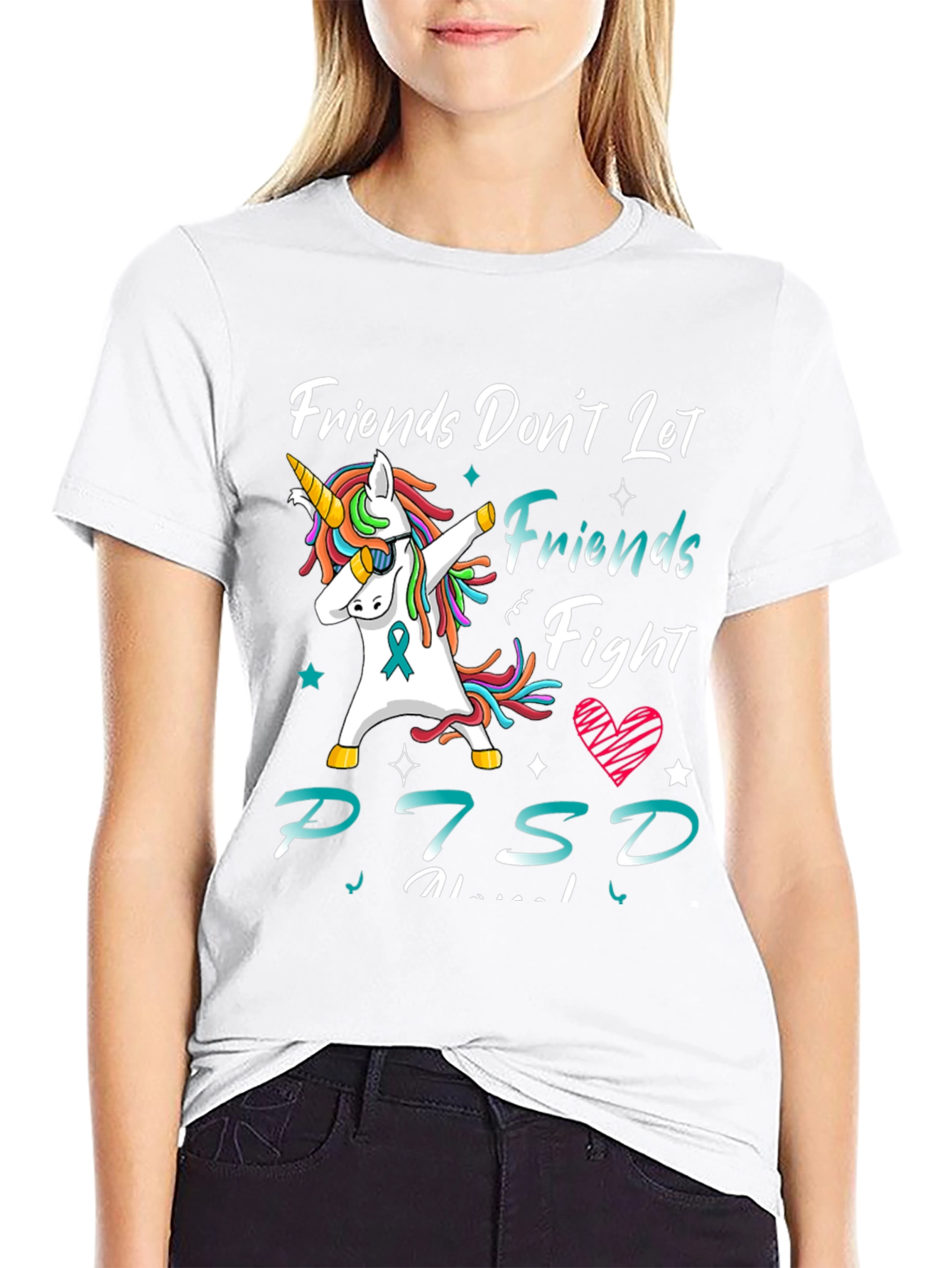 Friends Fight PTSD Unicorn T-Shirt - 9