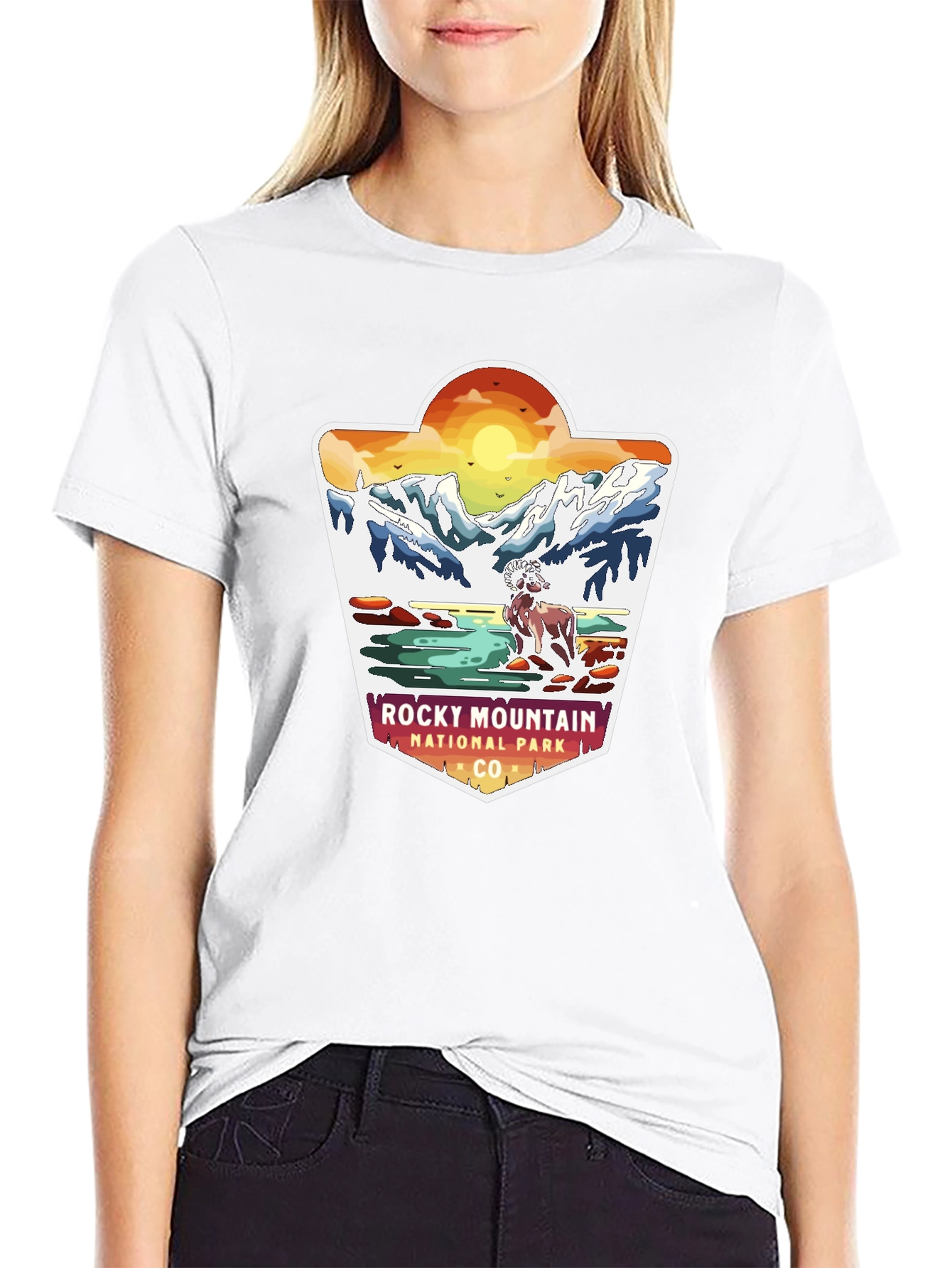 Black Rocky Mountain National Park Graphic Tee view 9