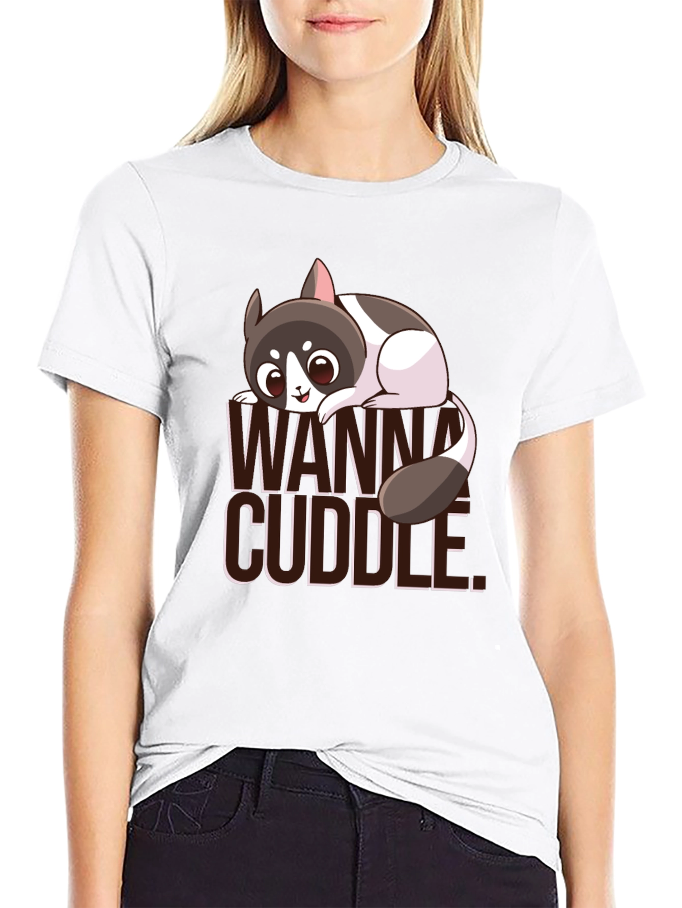 Black Cute Chinchilla Wanna Cuddle T-Shirt view 9