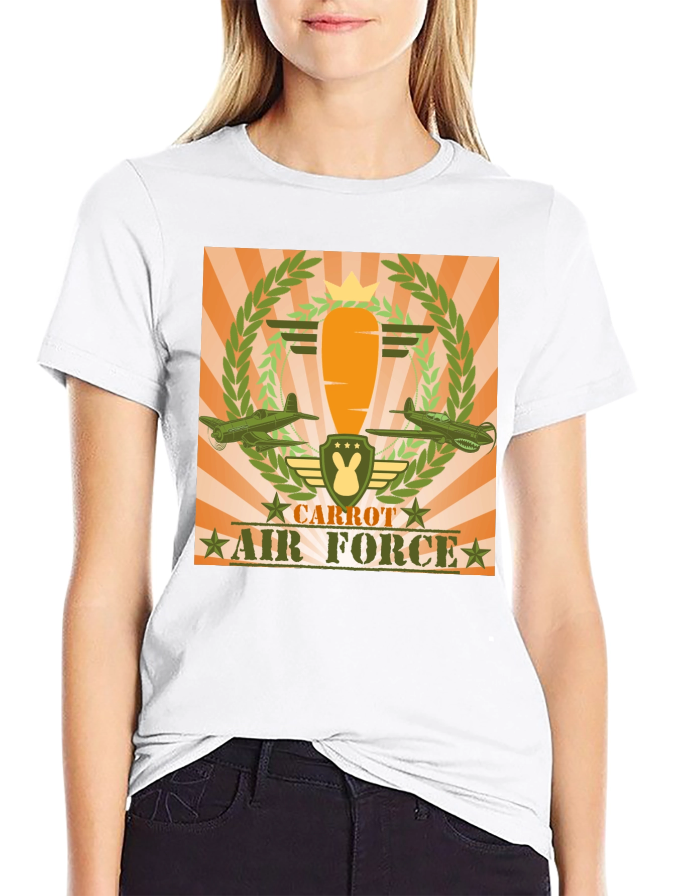 Black Carrot Air Force Graphic T-Shirt view 9