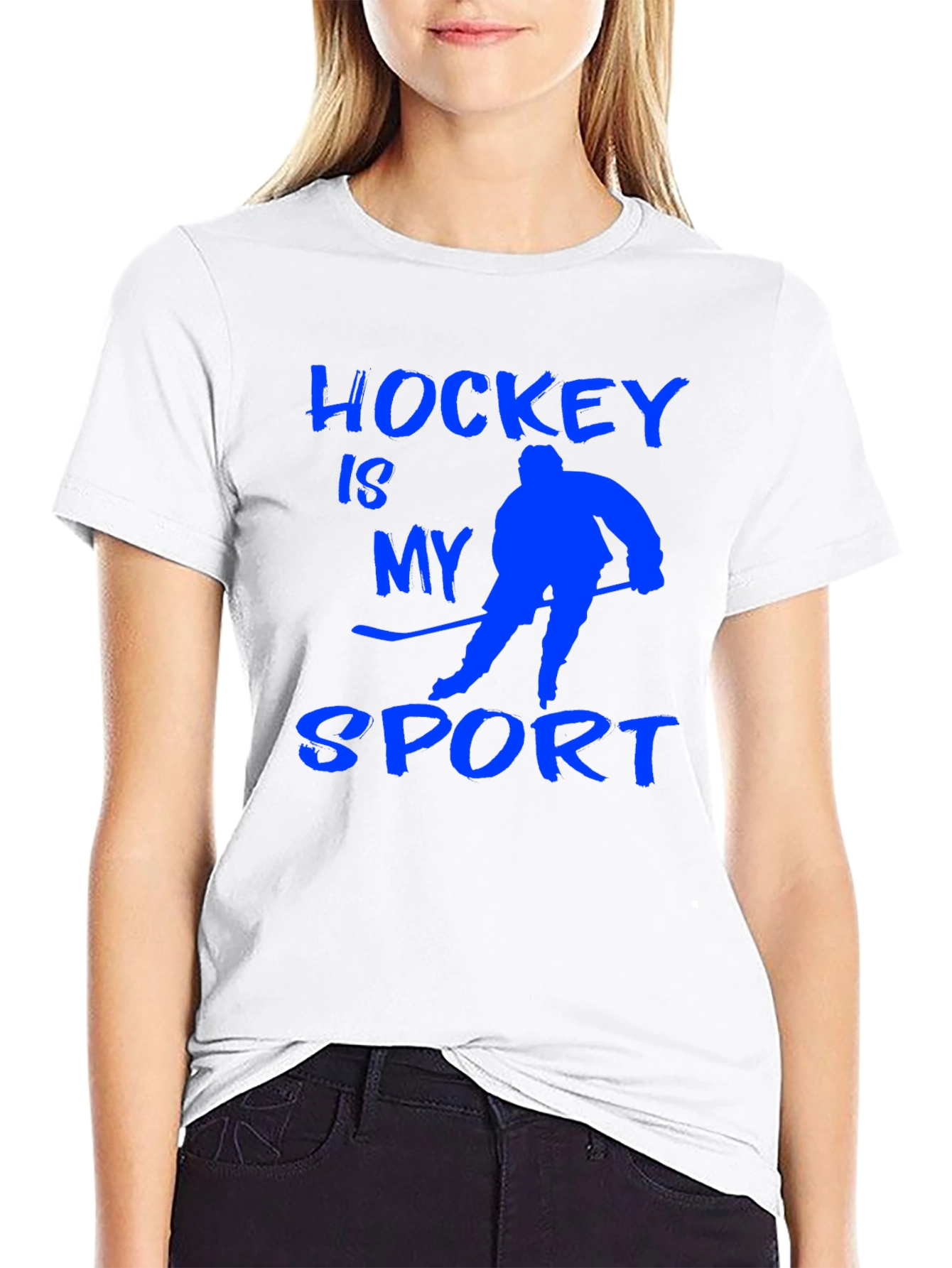 Black Hockey Is My Sport T-Shirt - Black view 9