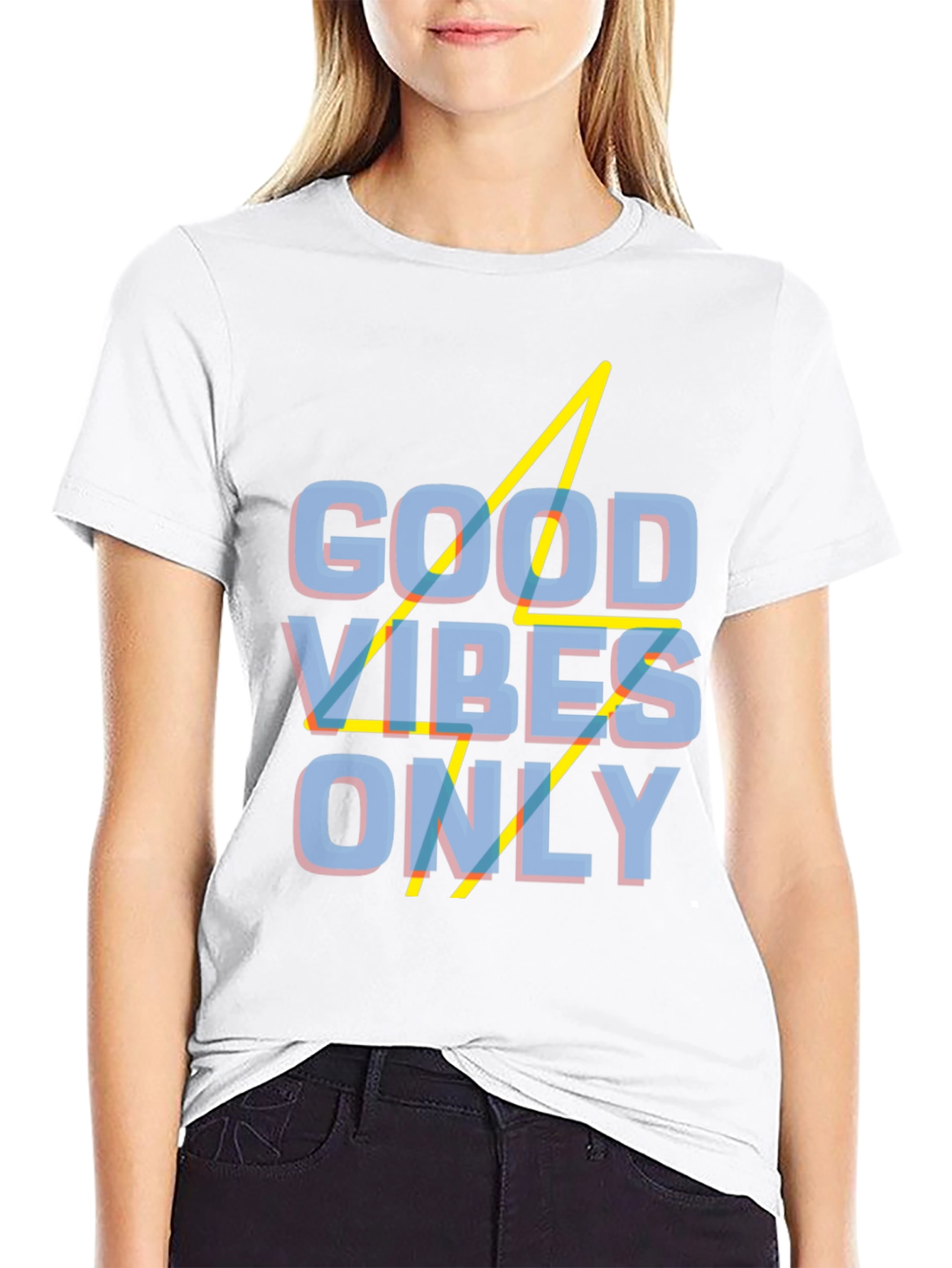Black Good Vibes Only Graphic Tee view 9
