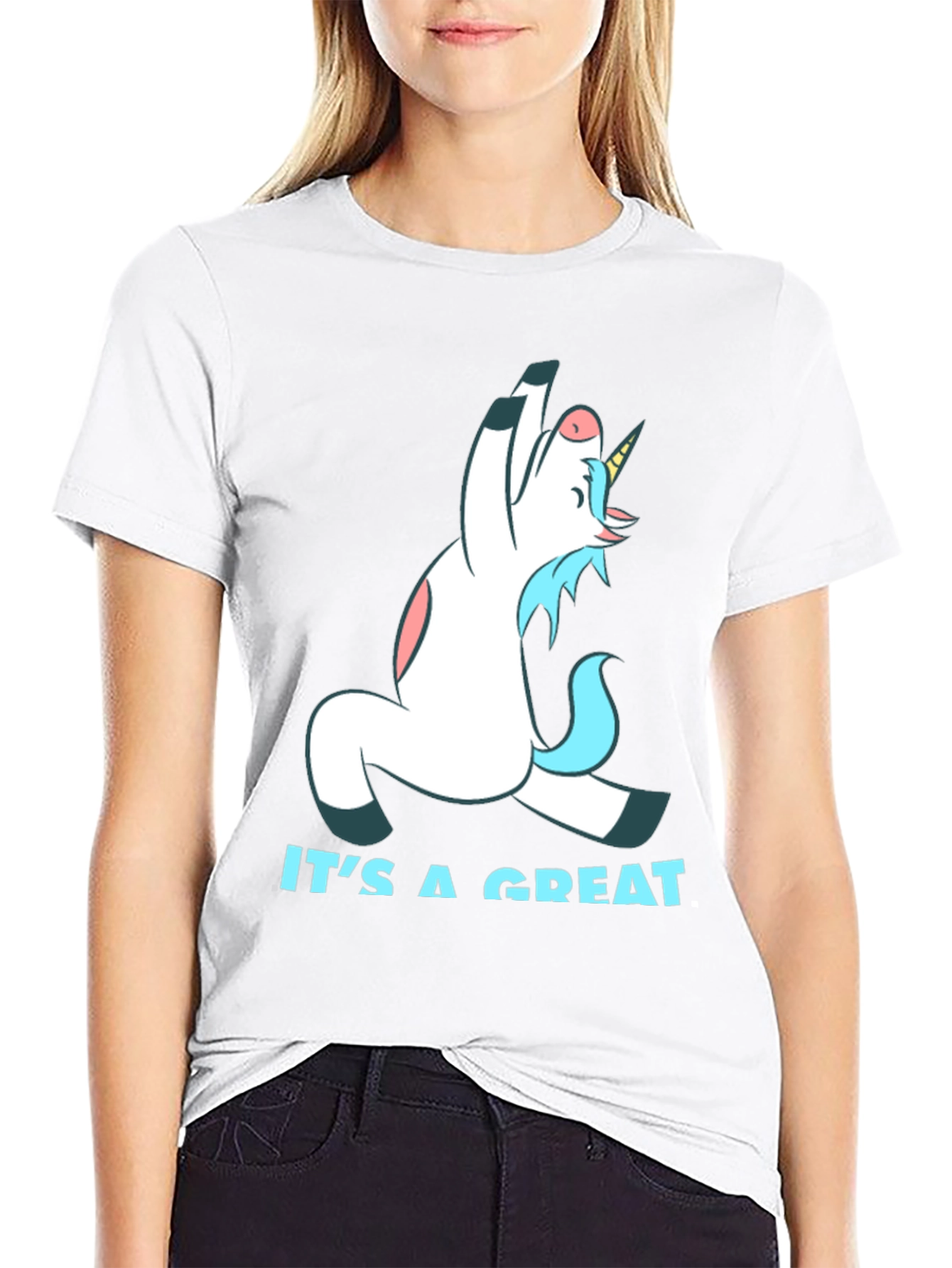 Black Funny Unicorn T-Shirt: It's a Great Day view 9