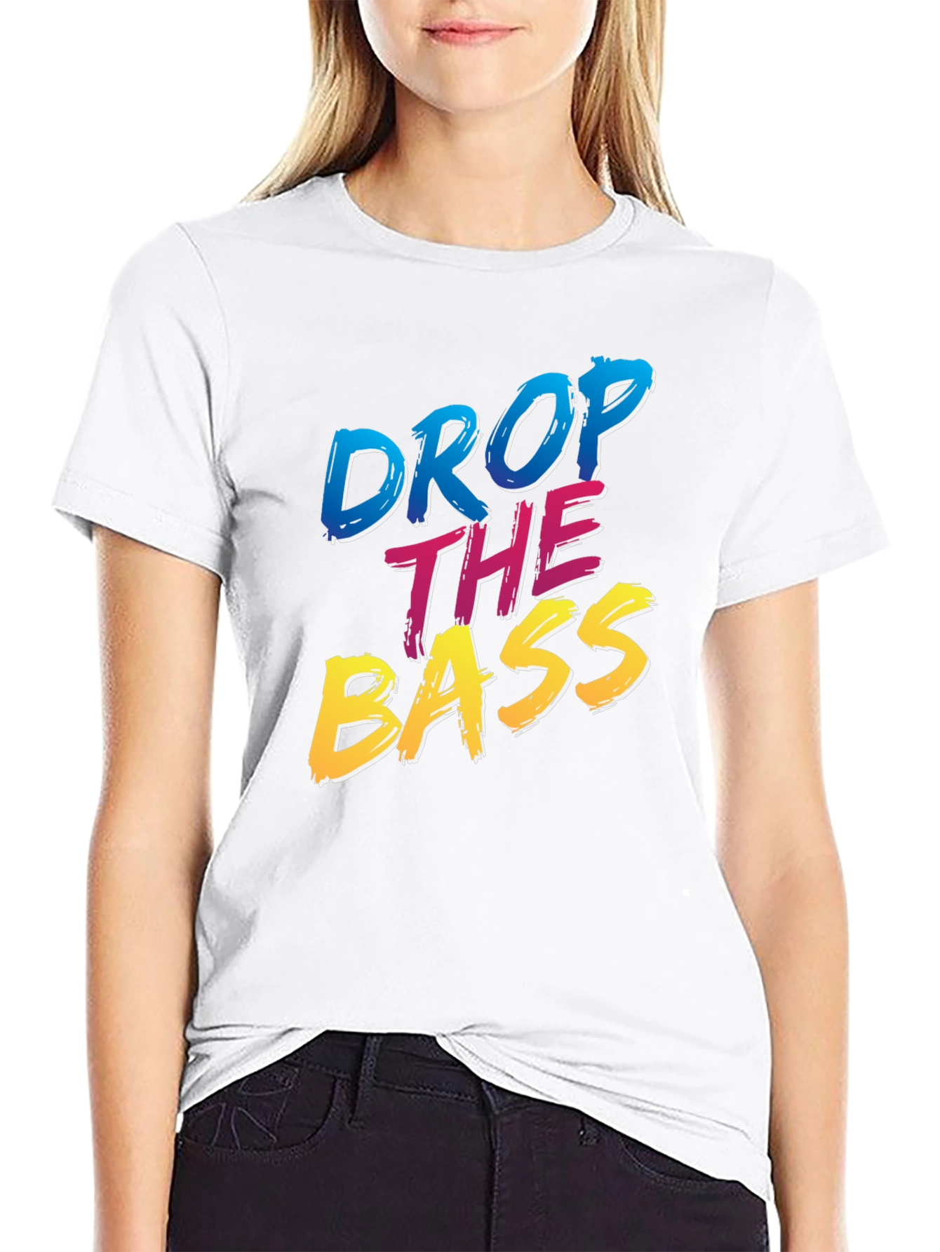 Black Drop The Bass T-Shirt - Black Cotton Blend view 9